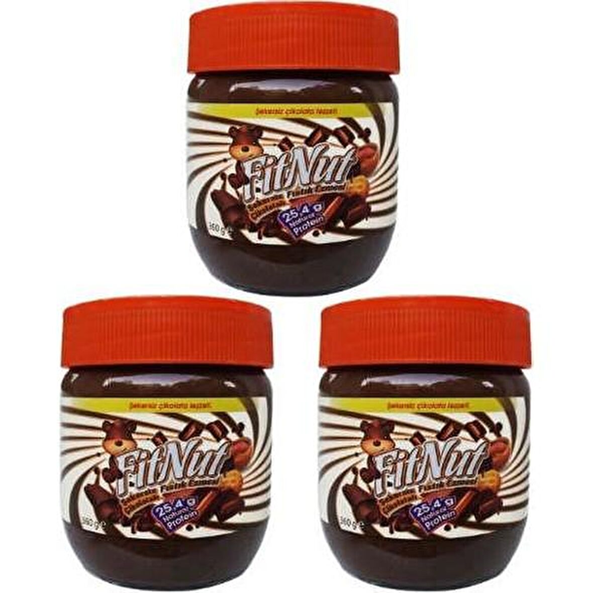 Fitnut Şekersiz Çikolatalı Yer Fıstığı Ezmesi 360 gr x 3'lü