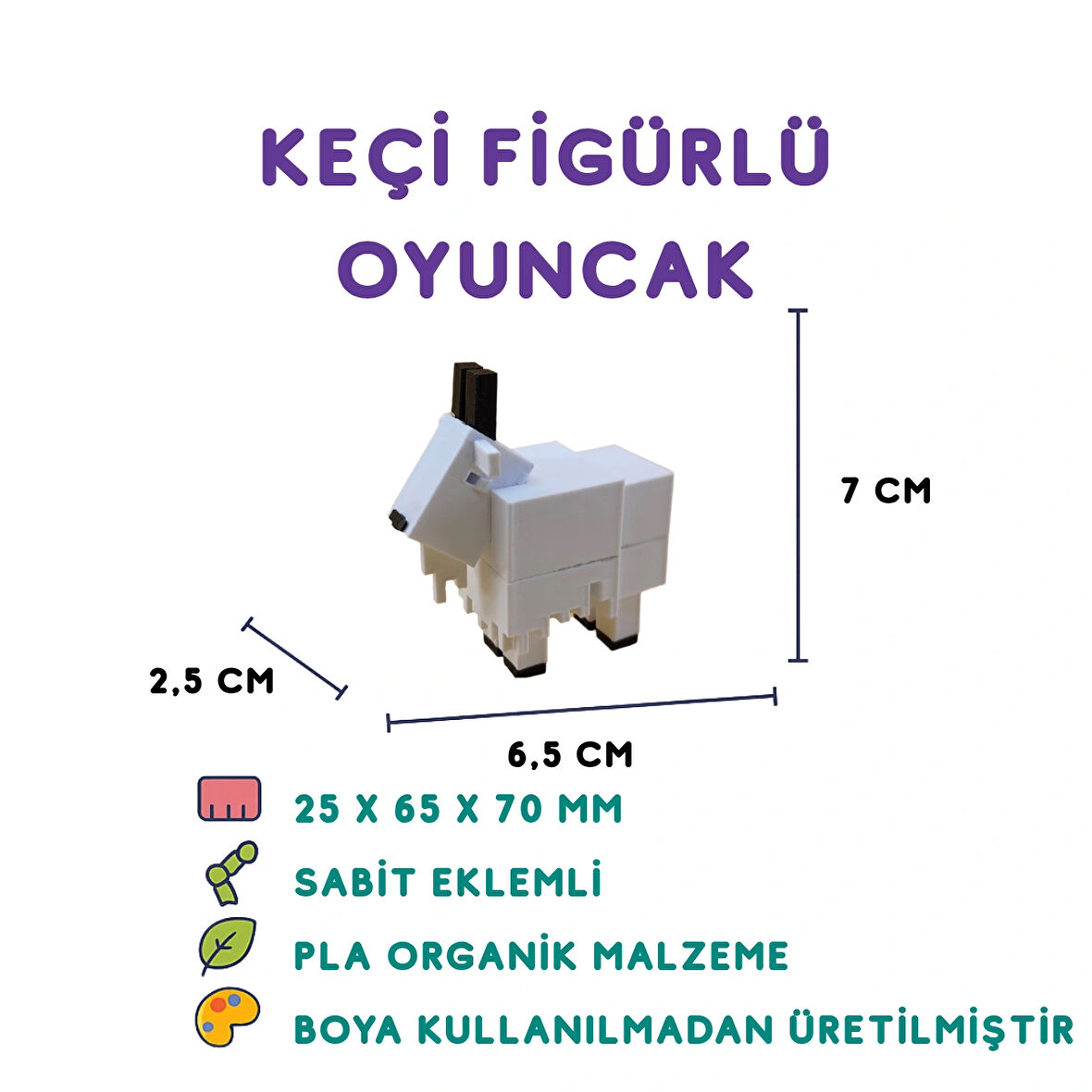 Minecraft Keçi Figür - Minecraft Temalı 3D Mini Oyuncak