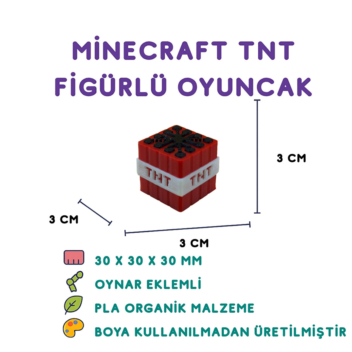 Minecraft Bomba Figür - Minecraft Temalı 3D Mini Oyuncak