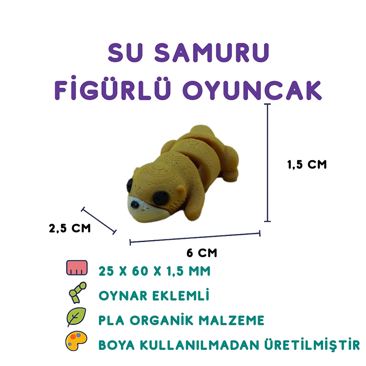 Su Samuru Figür - 3D Doğa Temalı Mini Hayvan