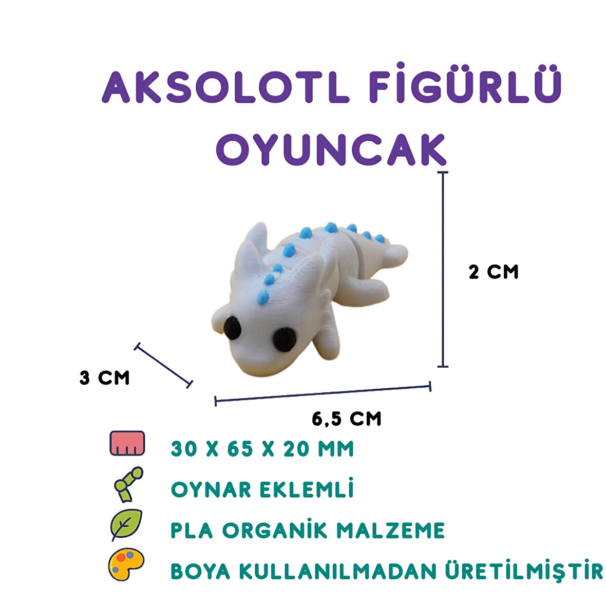Aksolotl Figür - 3D Nadir Su Canlısı Oyuncak