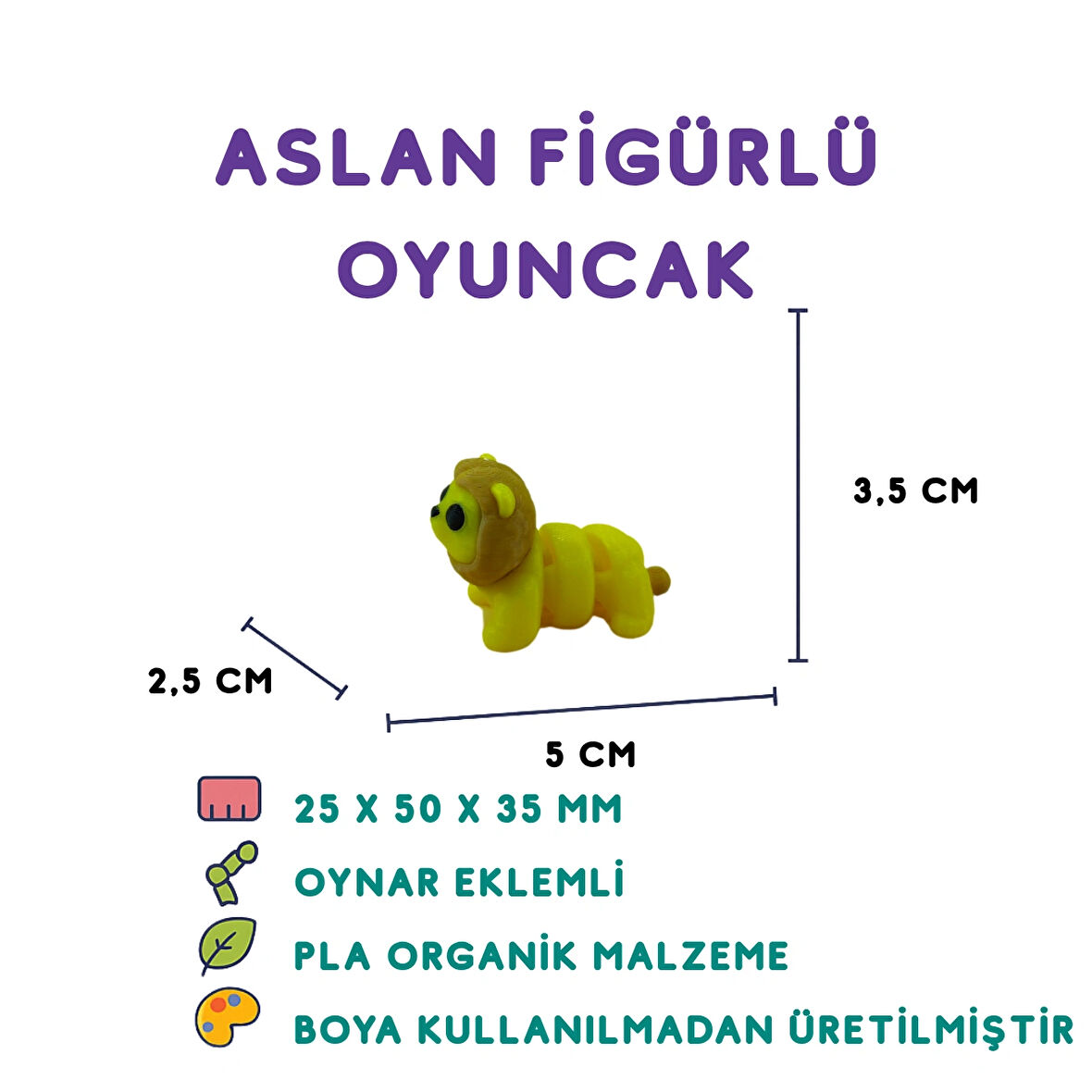 Aslan Figür - 3D Vahşi Hayvan Oyuncak