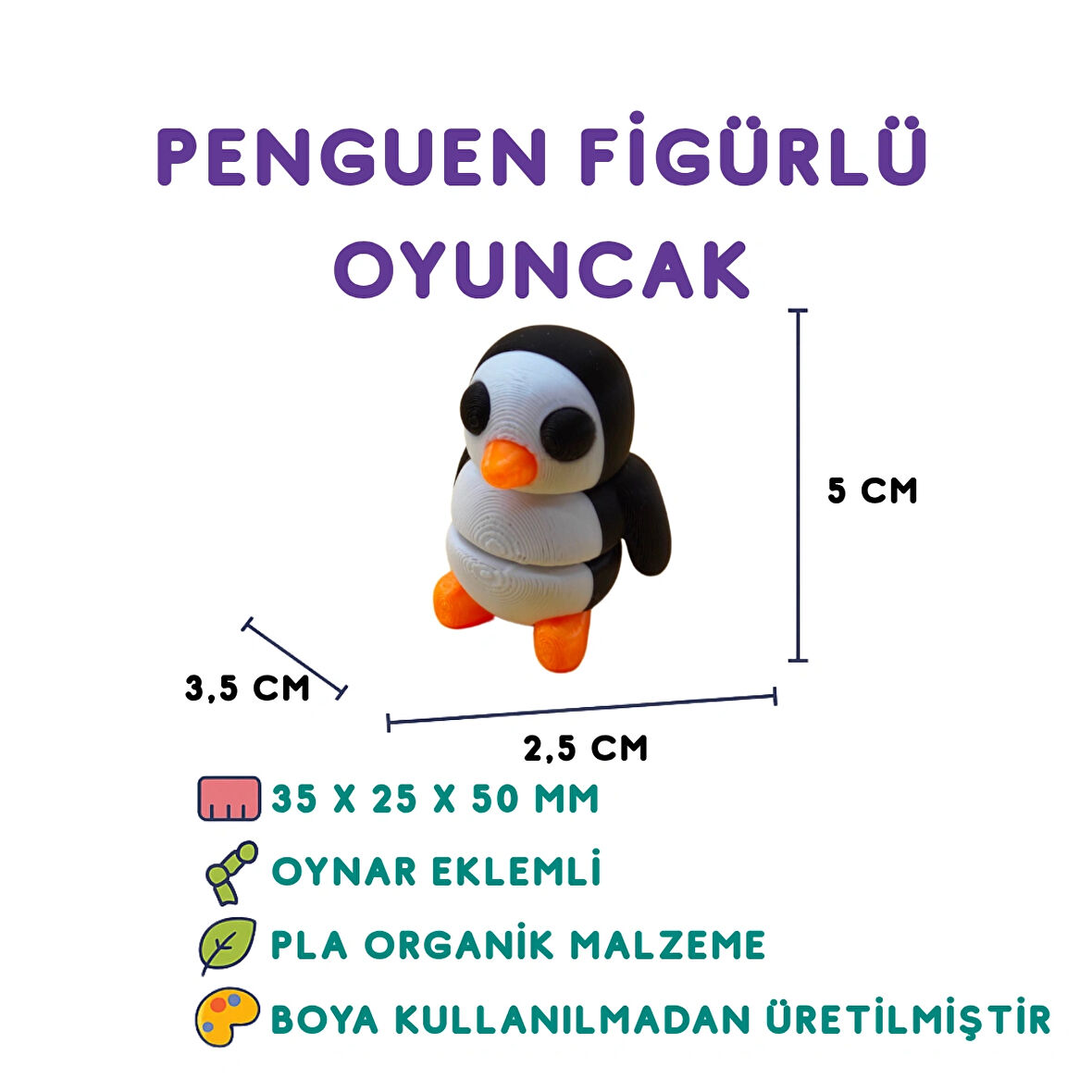 Penguen Figür - 3D Kutup Hayvanı Oyuncak