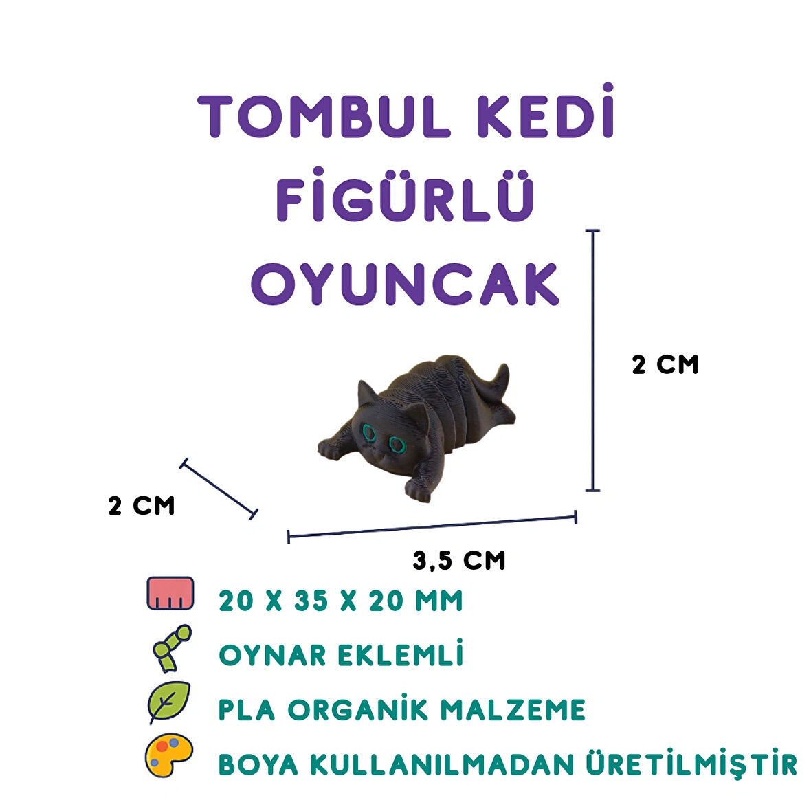 Tombul Kedi Figür - 3D Sevimli Hayvan Oyuncak