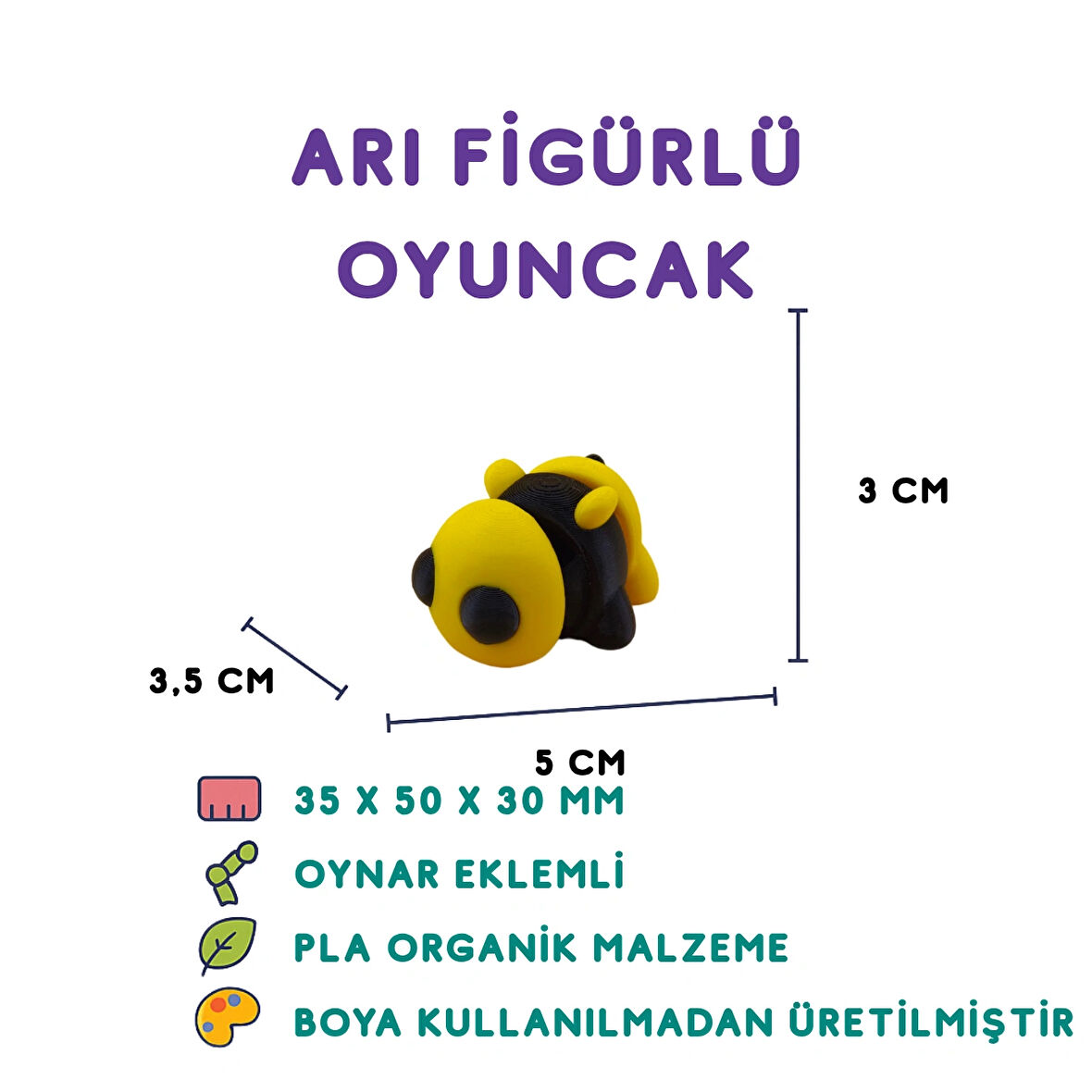 Tombul Arı Figür - 3D Sevimli Böcek Oyuncağı
