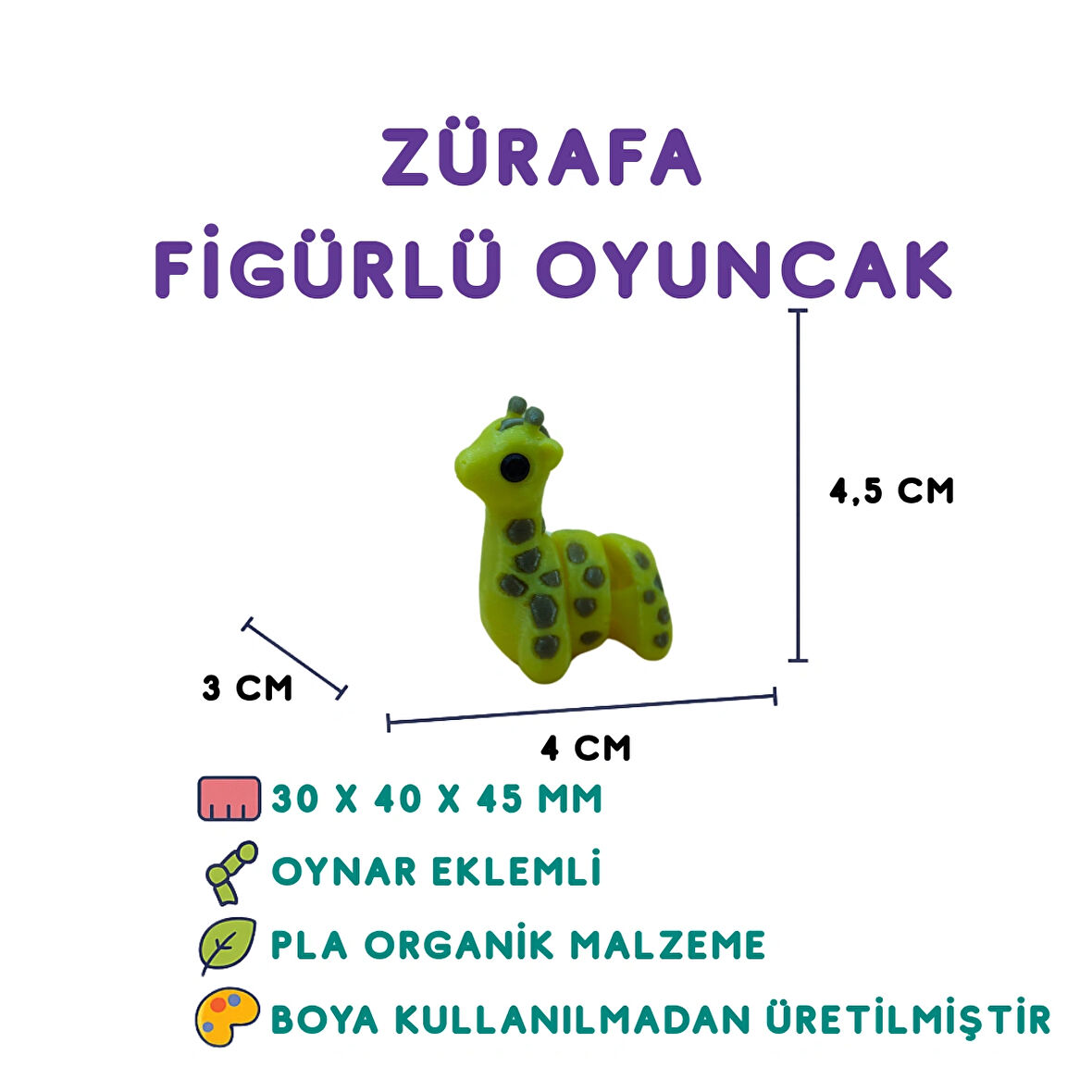 Zürafa Figür - 3D Uzun Boyunlu Hayvan Oyuncak