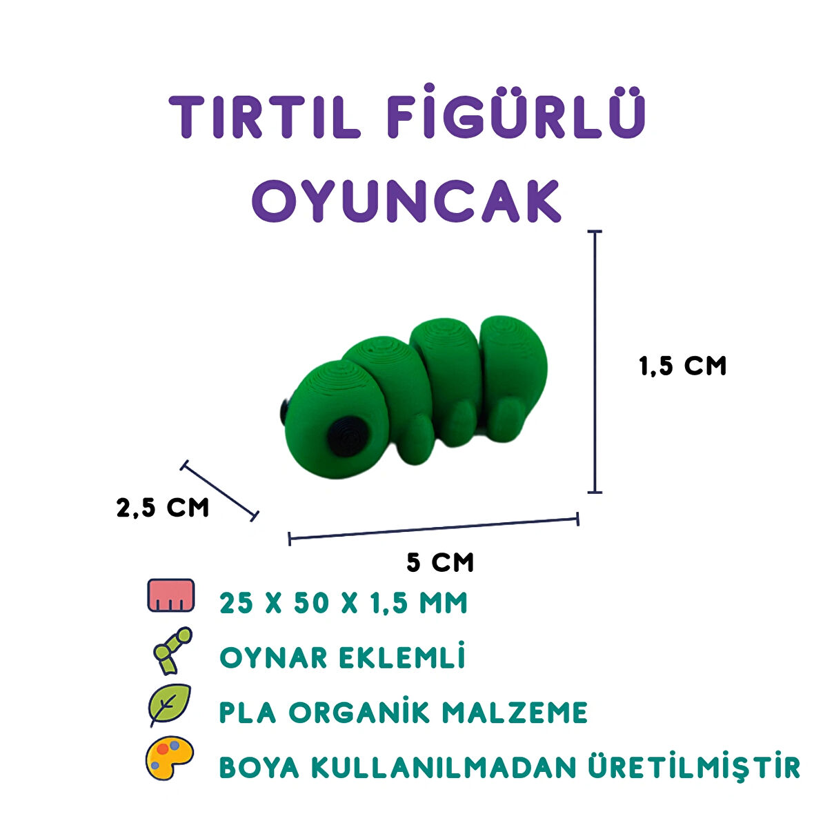 Tırtıl Figür - 3D Böcek Temalı Mini Oyuncak