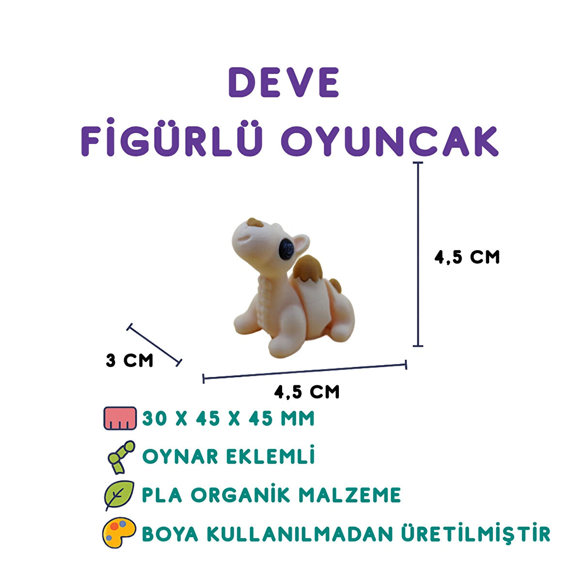 Deve Figür - 3D Çöl Hayvanı Oyuncak