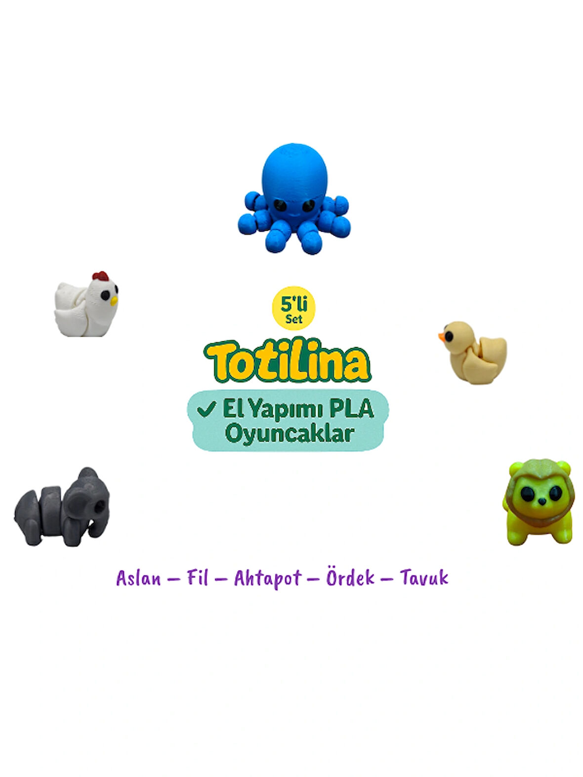 5'li Set Hayvan Figürleri
