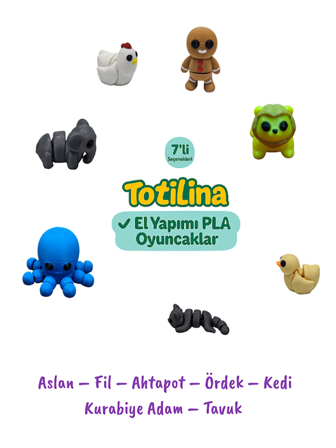 7'li Set Hayvan Figürleri