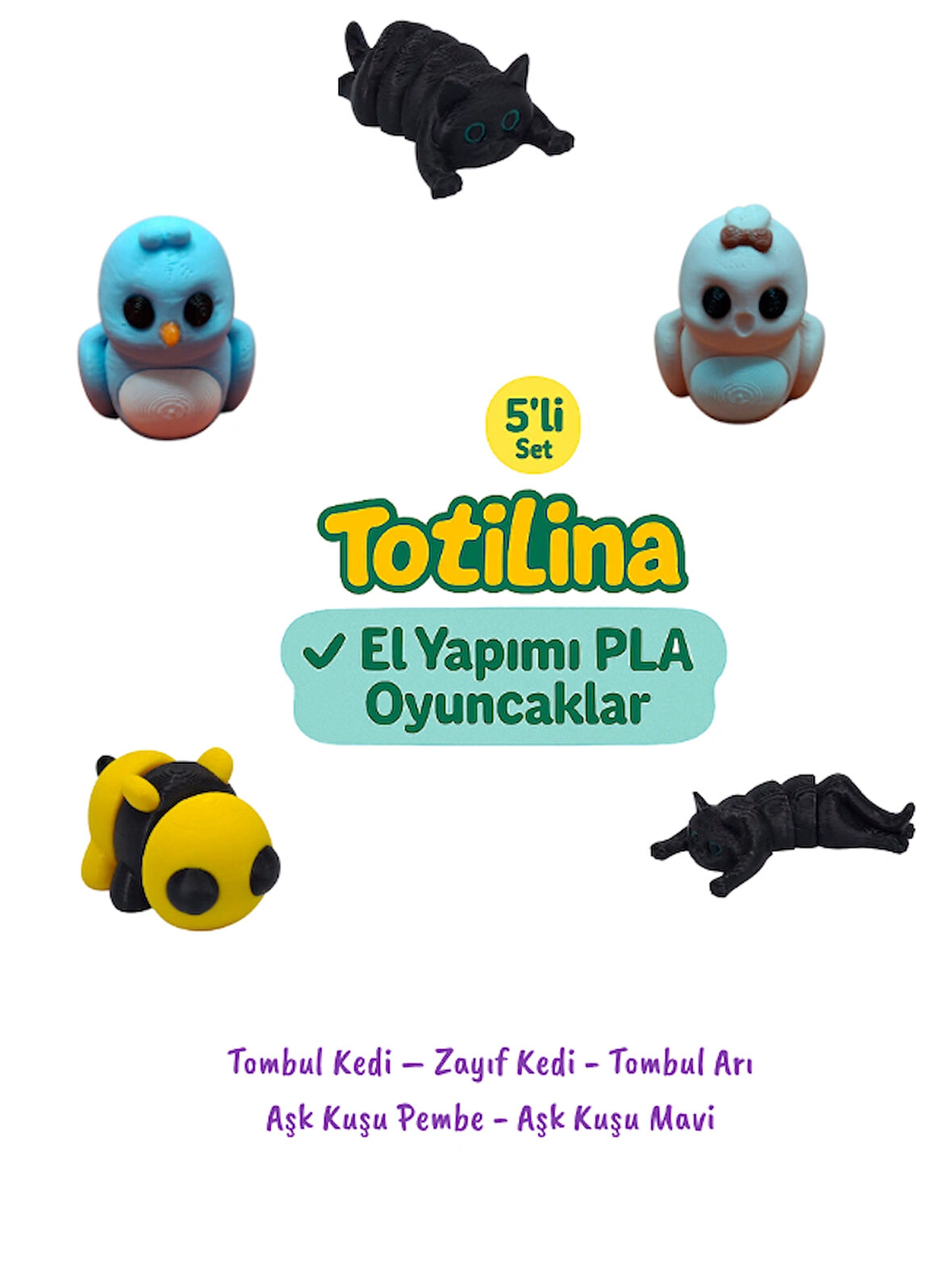 5'li Set Hayvan Figürleri