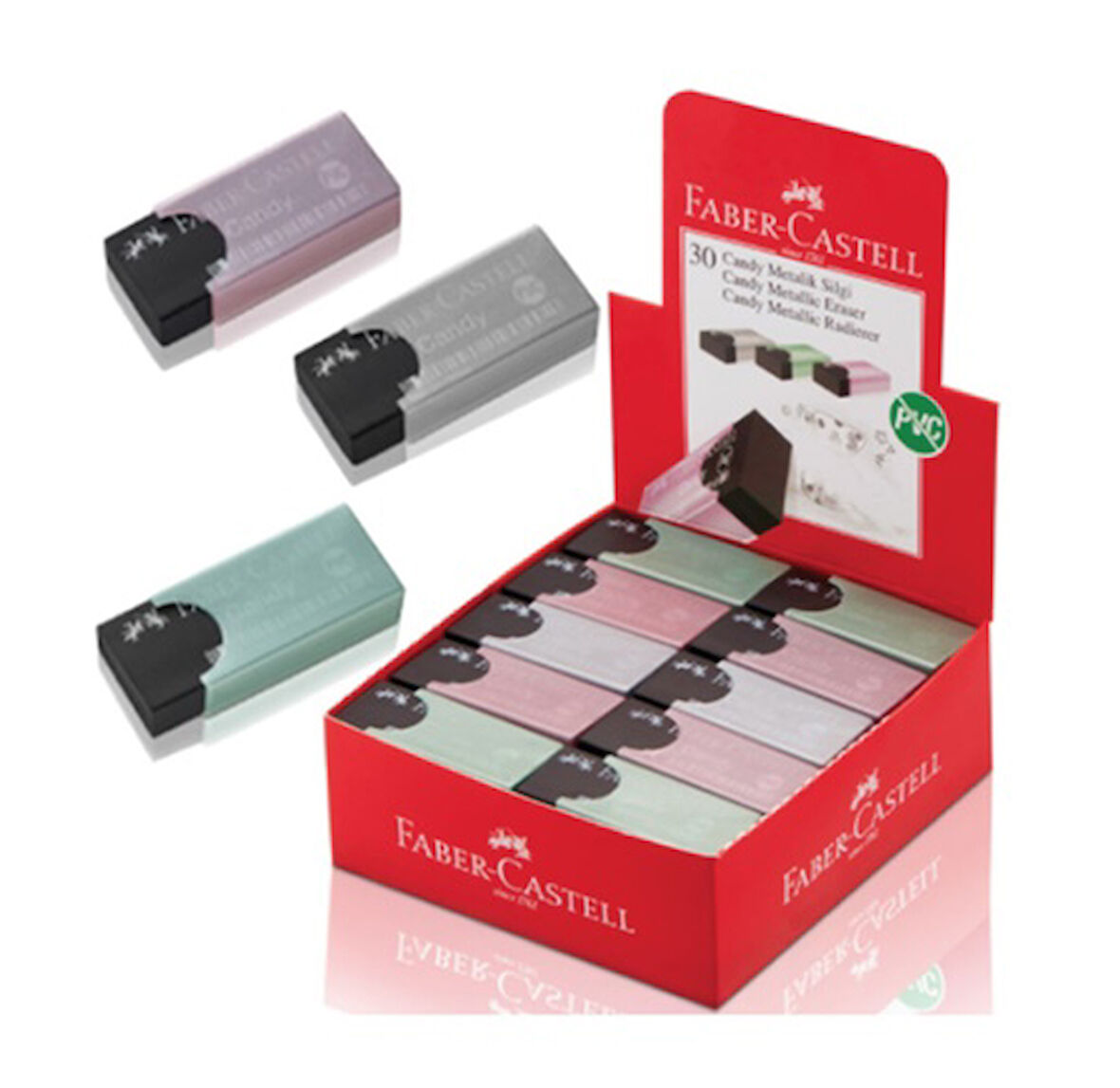 Faber Castell Candy Plastik Kılıflı Silgi - 4 adet