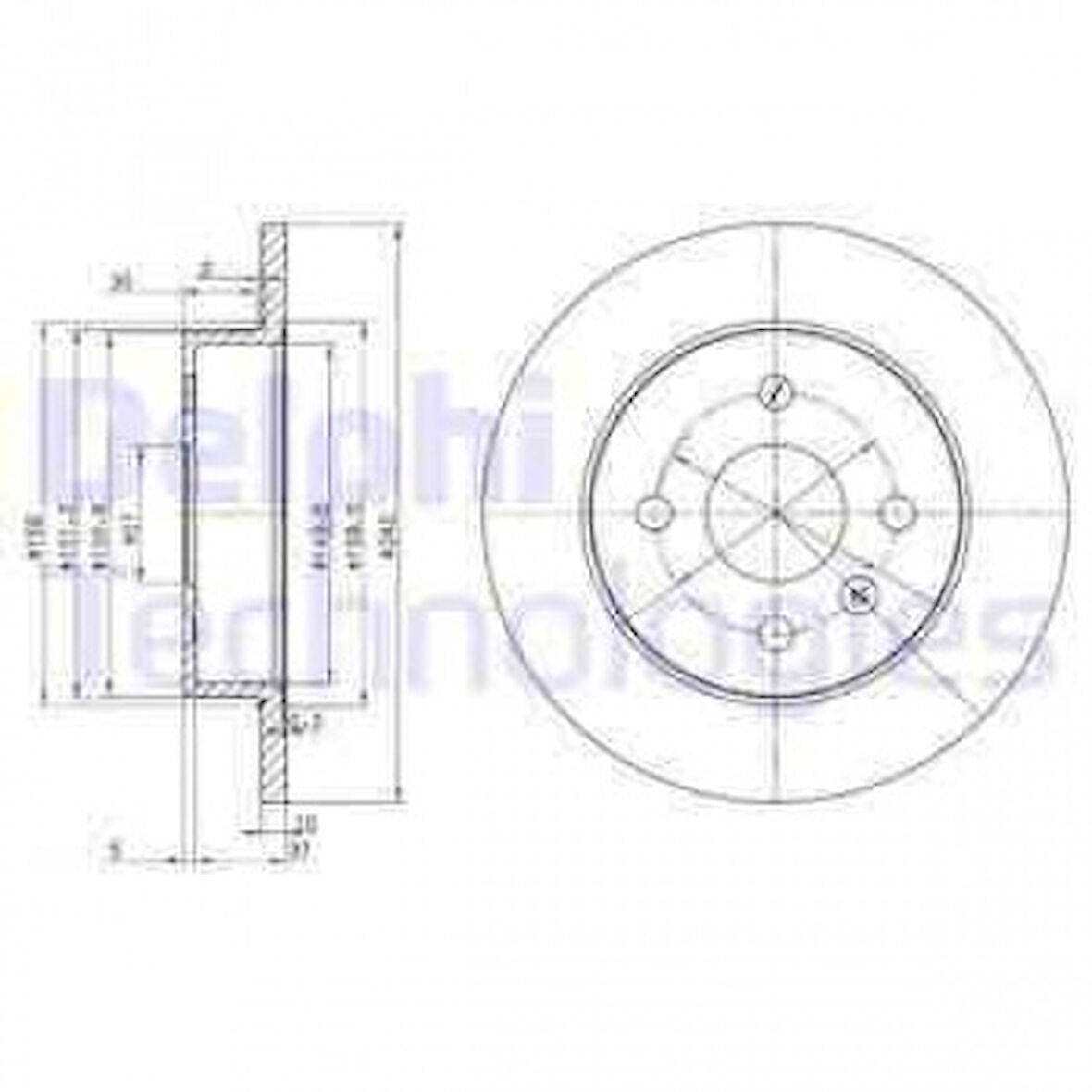 Opel Arka Fren Diski ( 4 Bijon ) Astra G Zafıra A Meriva A Astra H - Delphi Bg3403