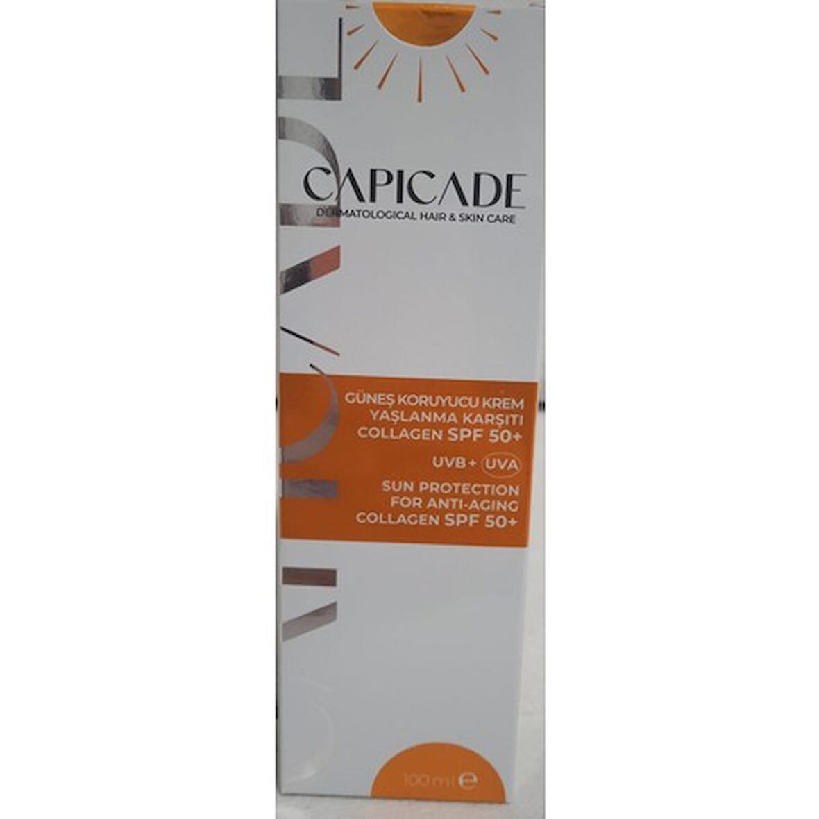 Capicade SPF50+ Güneş Koruyucu Kremi Yaşlanma Karşıtı Collagen 100ML