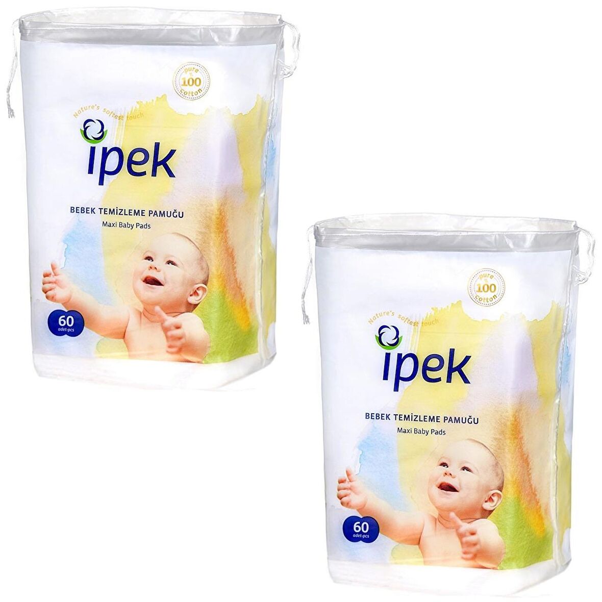 İpek Maxi 60 lı Bebek Temizleme Pamuğu 2 Paket