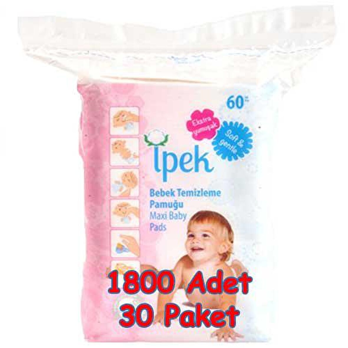 İpek Hidrofil Maxi Bebek Pedi 30x60 Adet