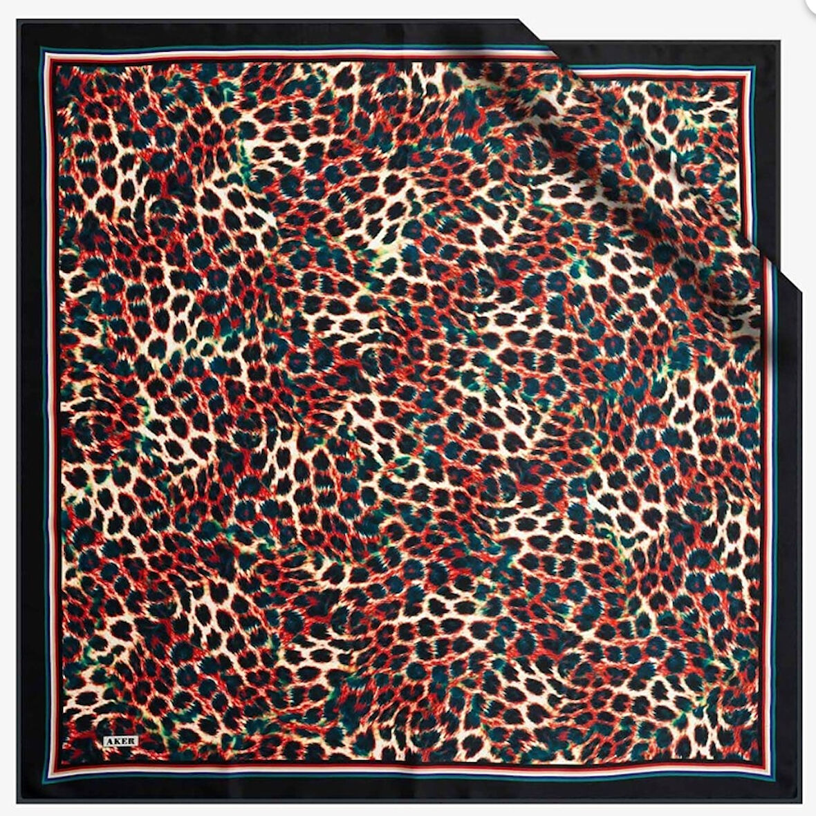 Aker Sura Saf İpek Eşarp 7984701 - 313 Siyah Leopar Desen