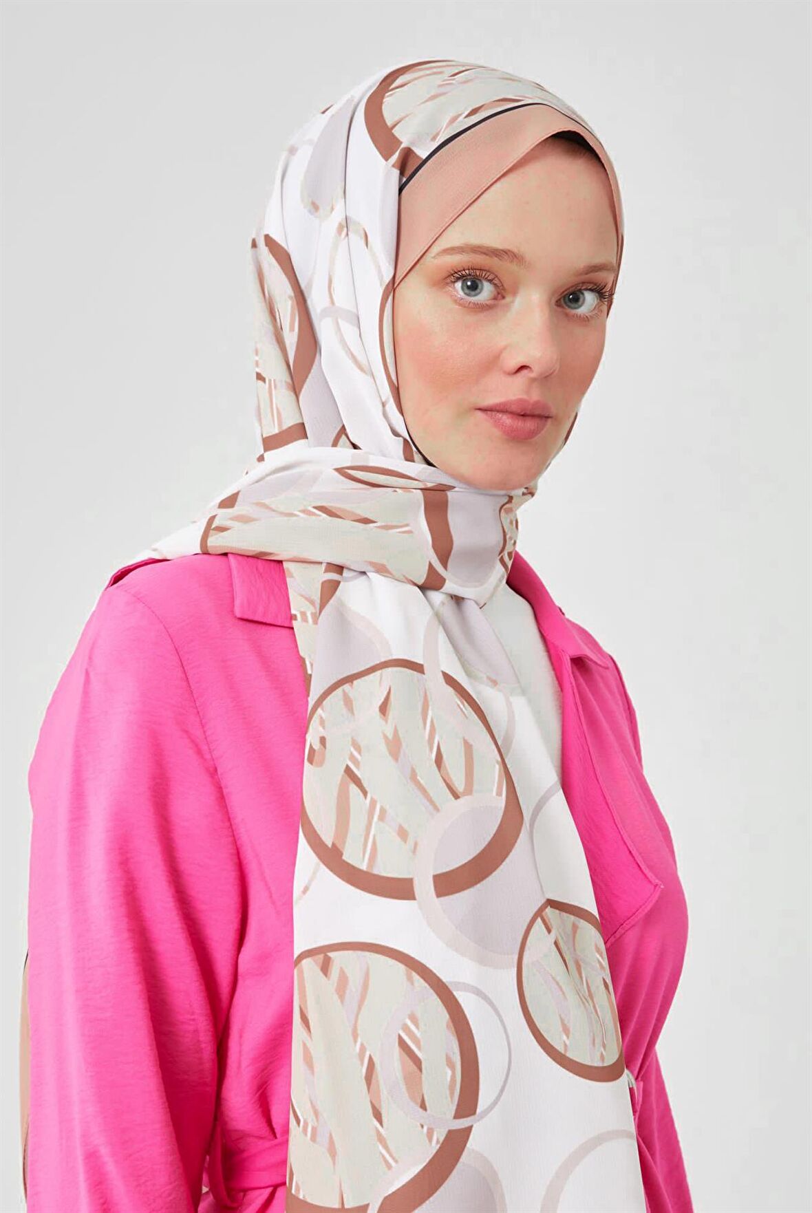 Levidor Aspen Camel Daire Desenli Şal 23463-06