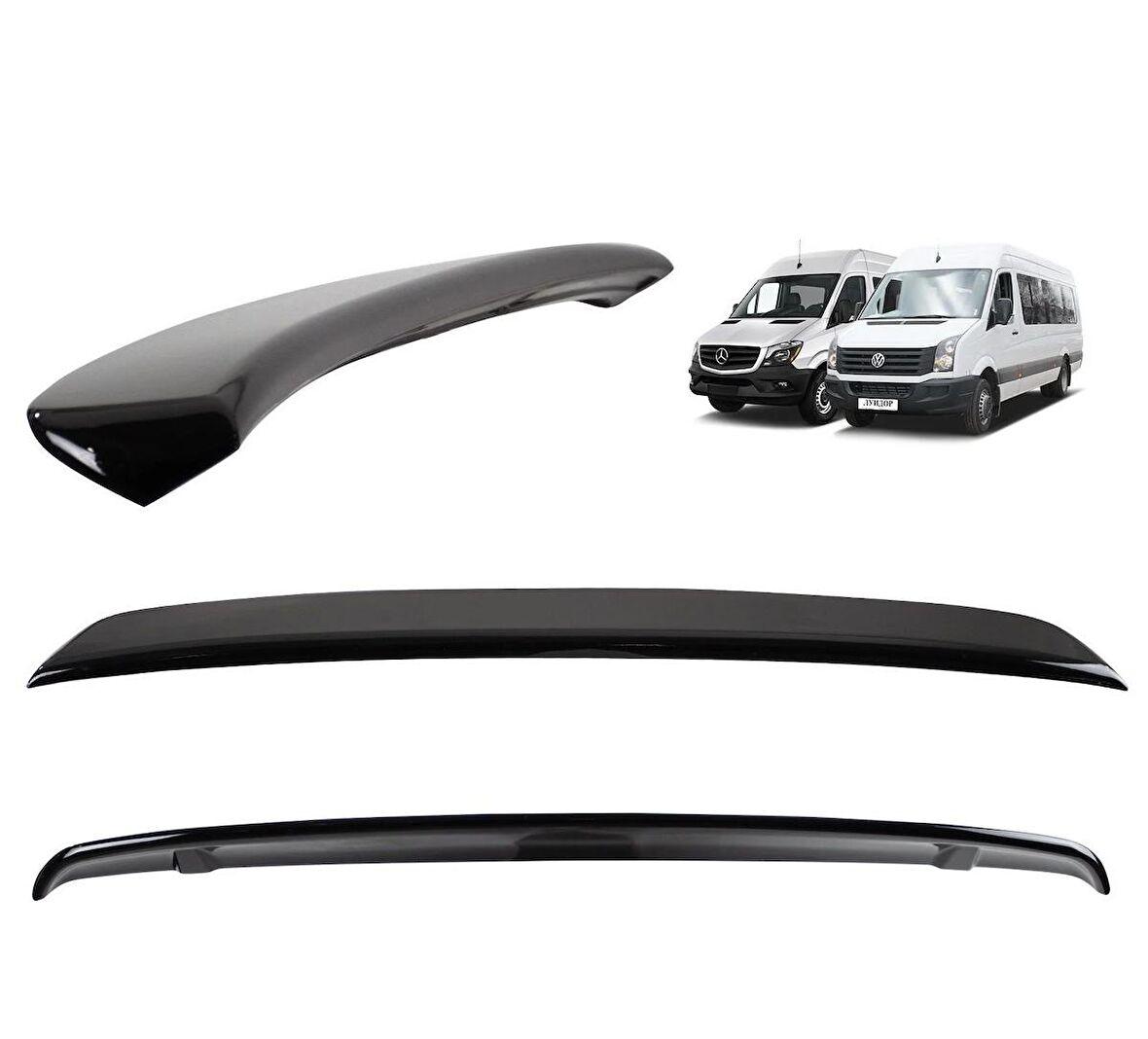 Vw crafter bagaj üstü spoiler siyah boyalı plastik 2006 / 2018