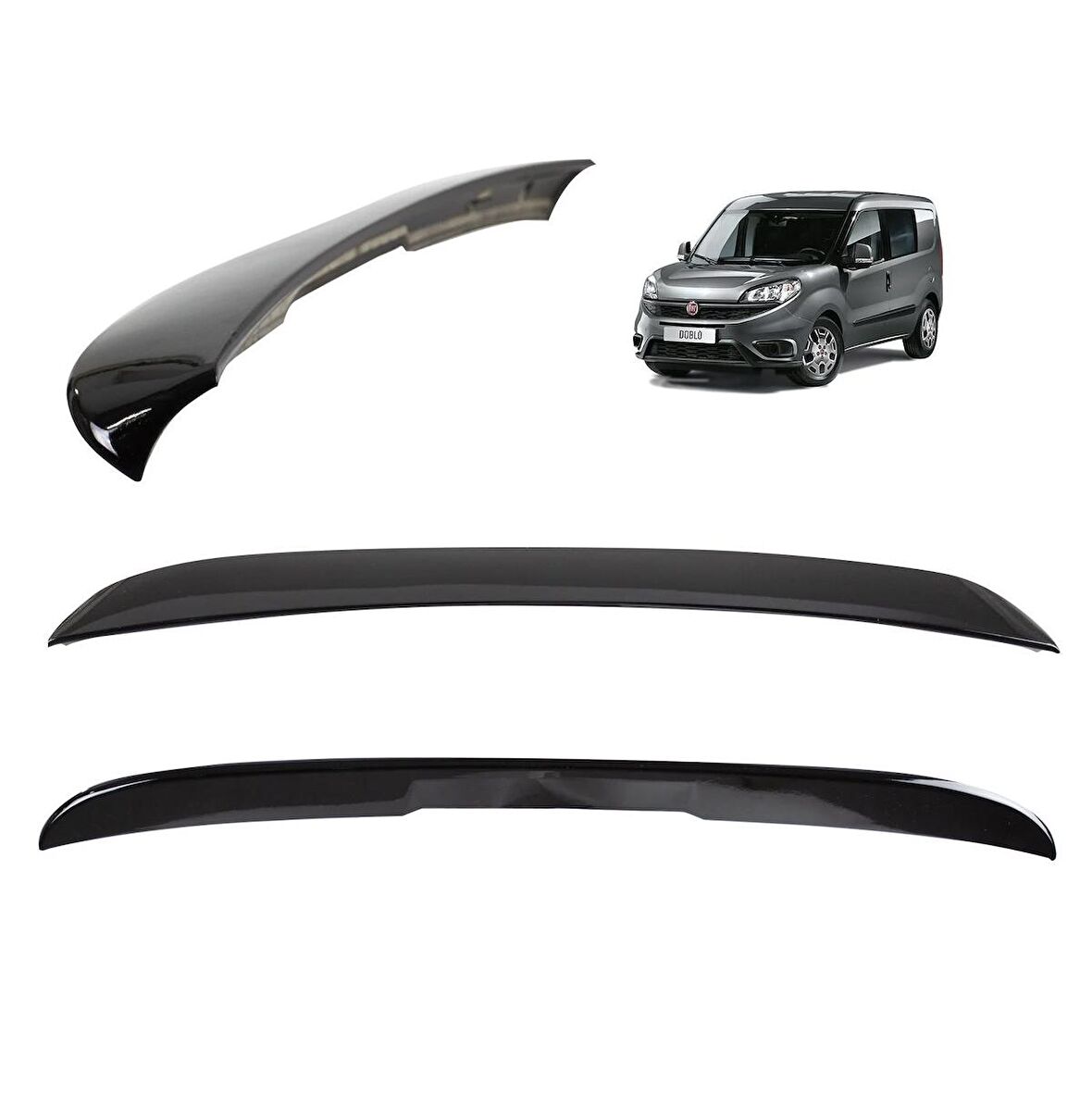 Fiat doblo 2 3 bagaj üstü spoiler siyah boyalı plastik 2010 / 2022