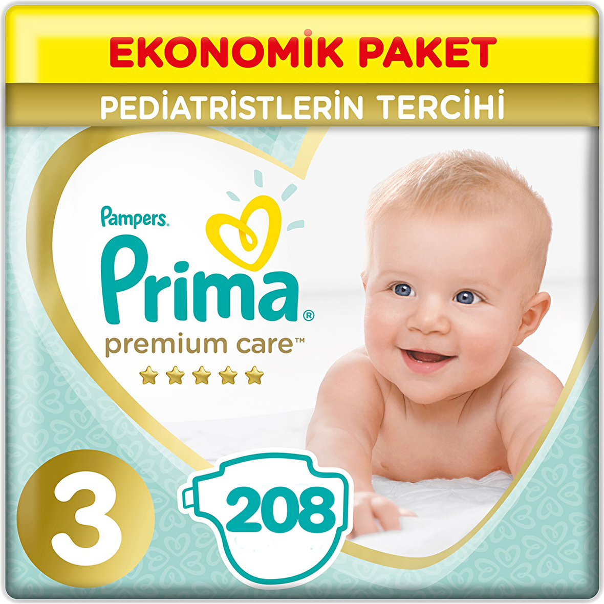 Prima Premium Care 3 Numara Midi 4x52'li Bel Bantlı Bez