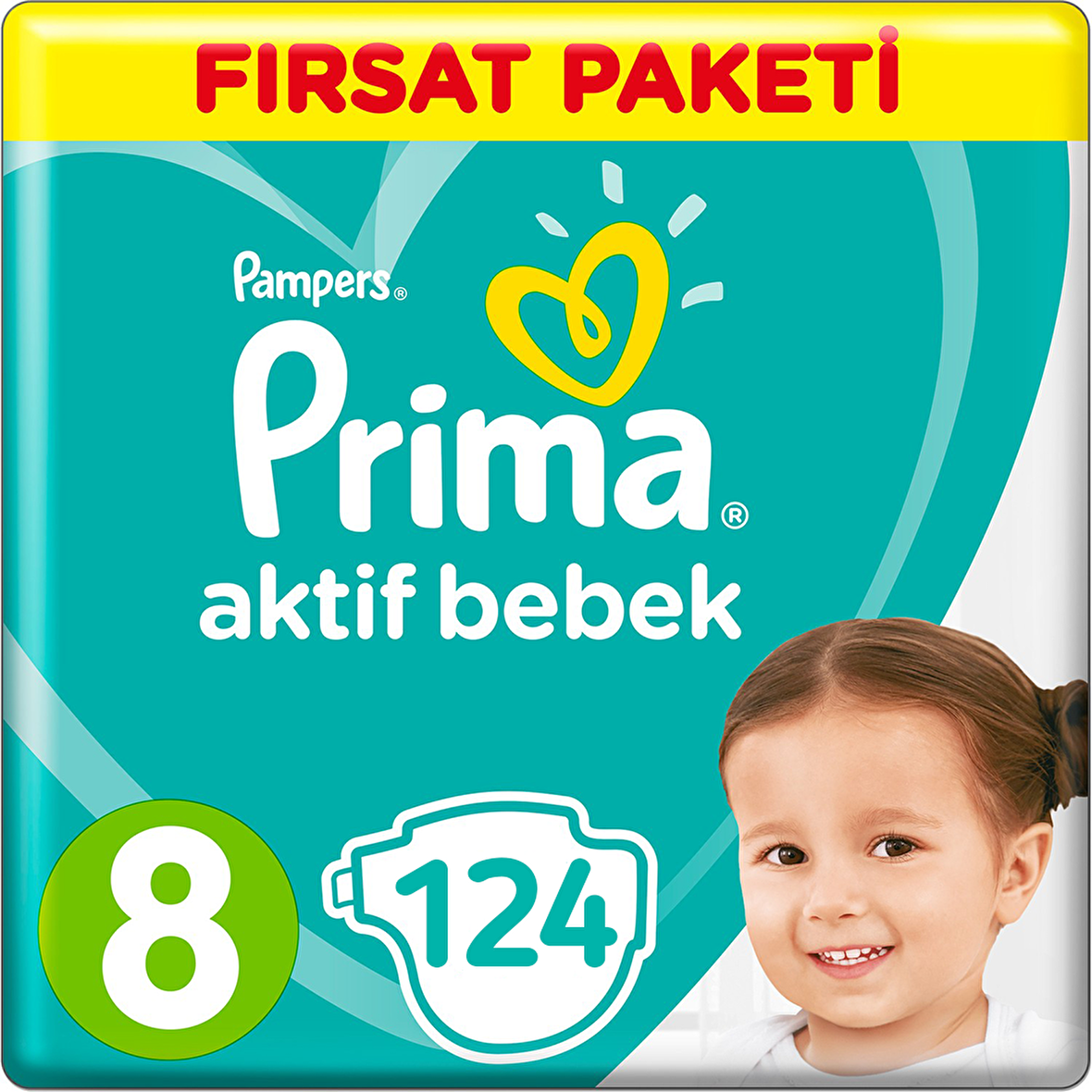 Prima Bebek Bezi Aktif Bebek 8 Beden 17+ Kg 4*31 124