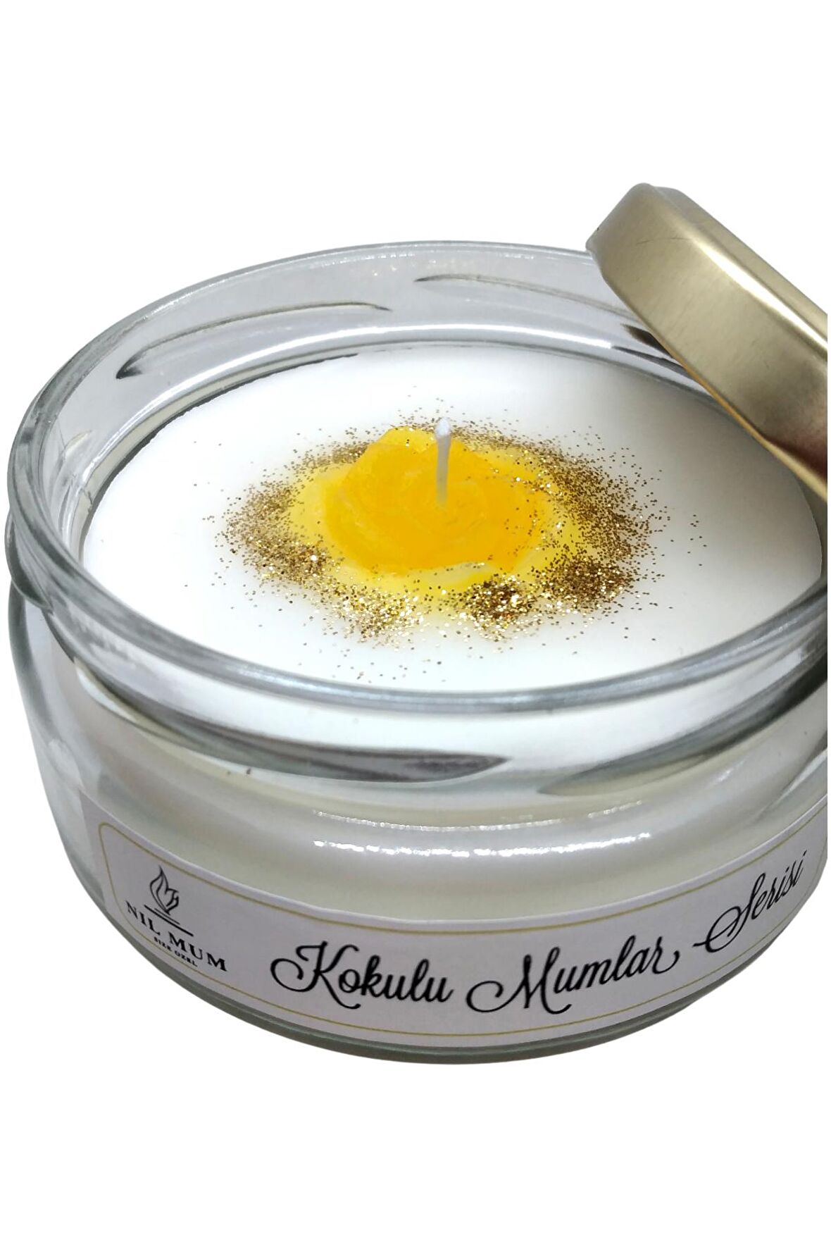Nil Mum Sarı Papatya Vanilya Kokulu Soya Mumu