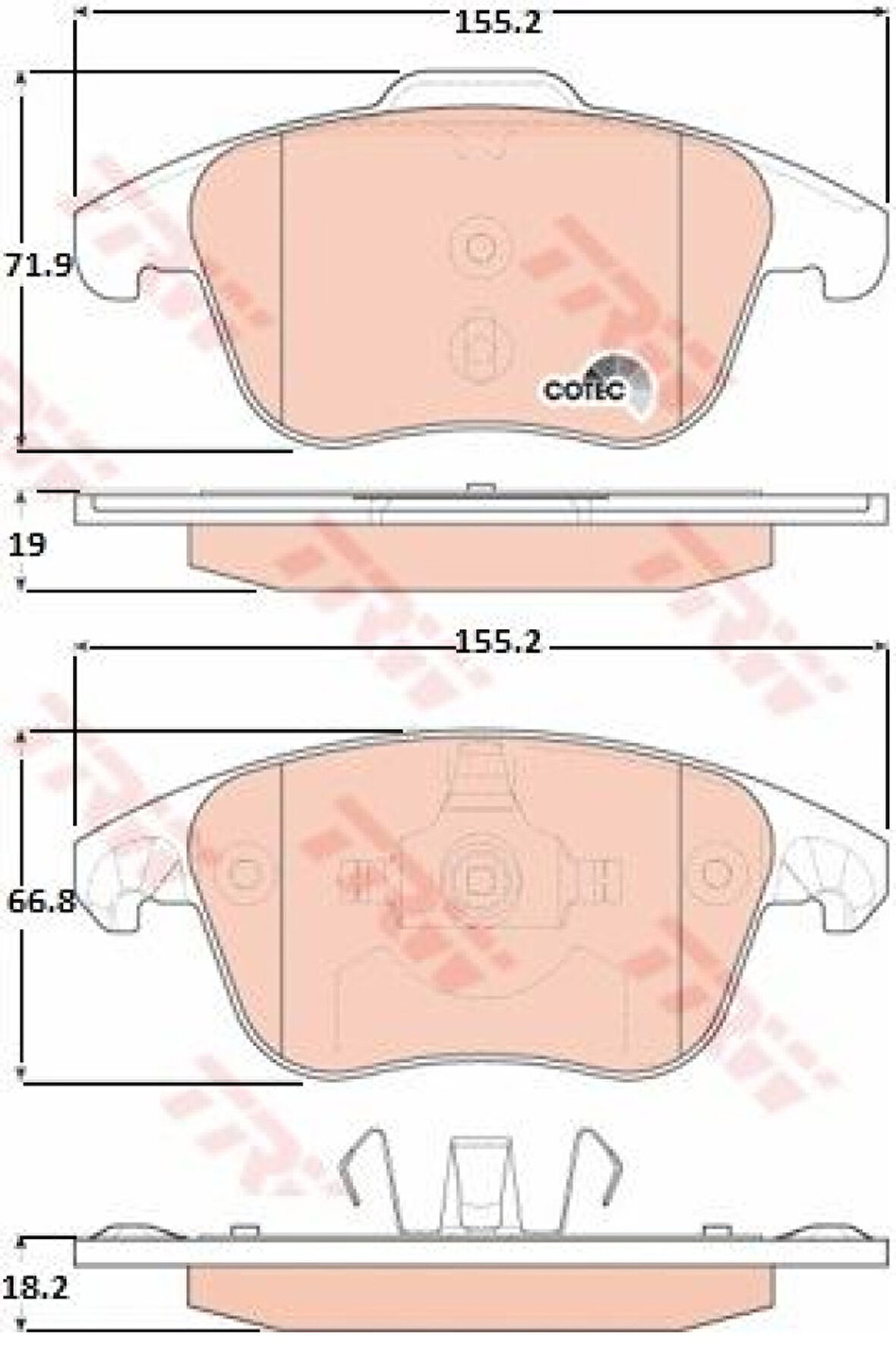 Psa Fren Balatası Onı P2008 II-208 II-P3008 P5008 C4 II Ds4 Ds5 C4 Picasso 2,0hdi 16v 138ps 10 / 06 Ep6c - Trw Gdb1691