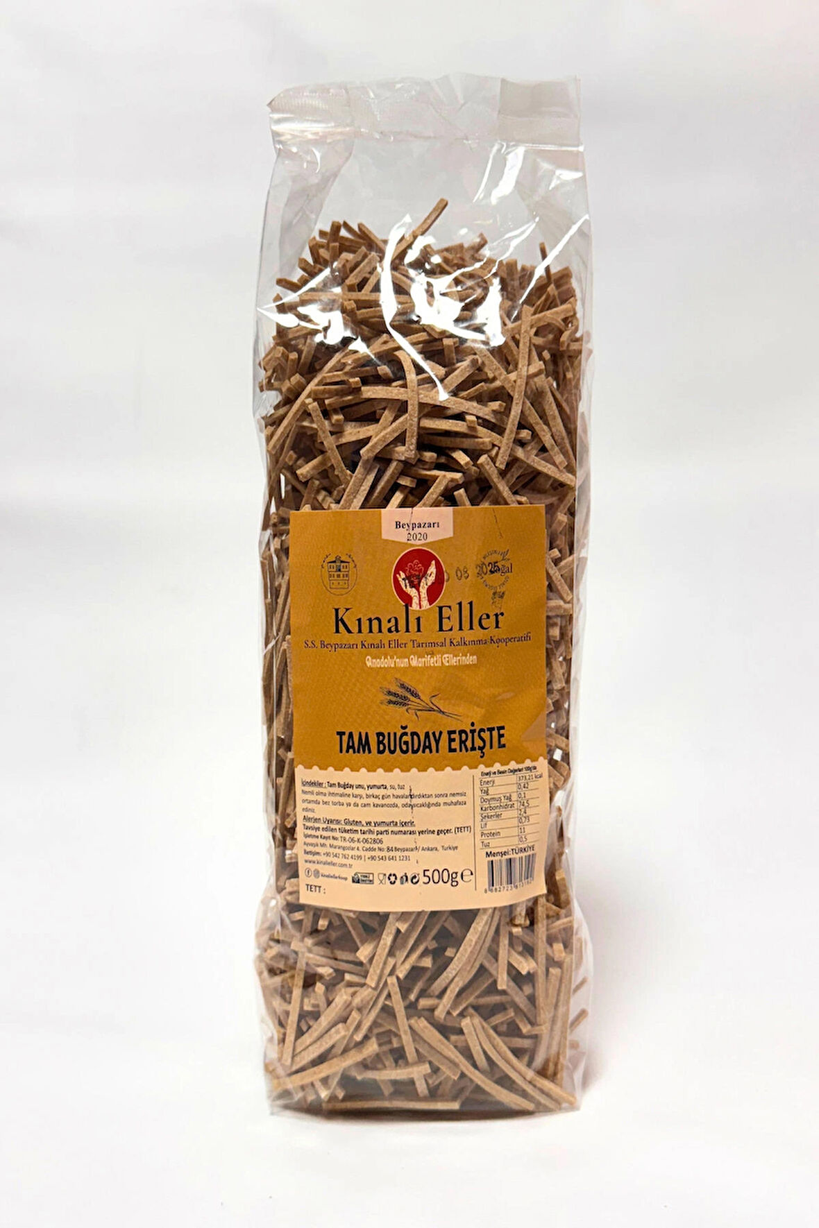 Kınalı Eller Kadın Kooperatifi Beypazarı Tam Buğday Erişte Makarnası 500gr.