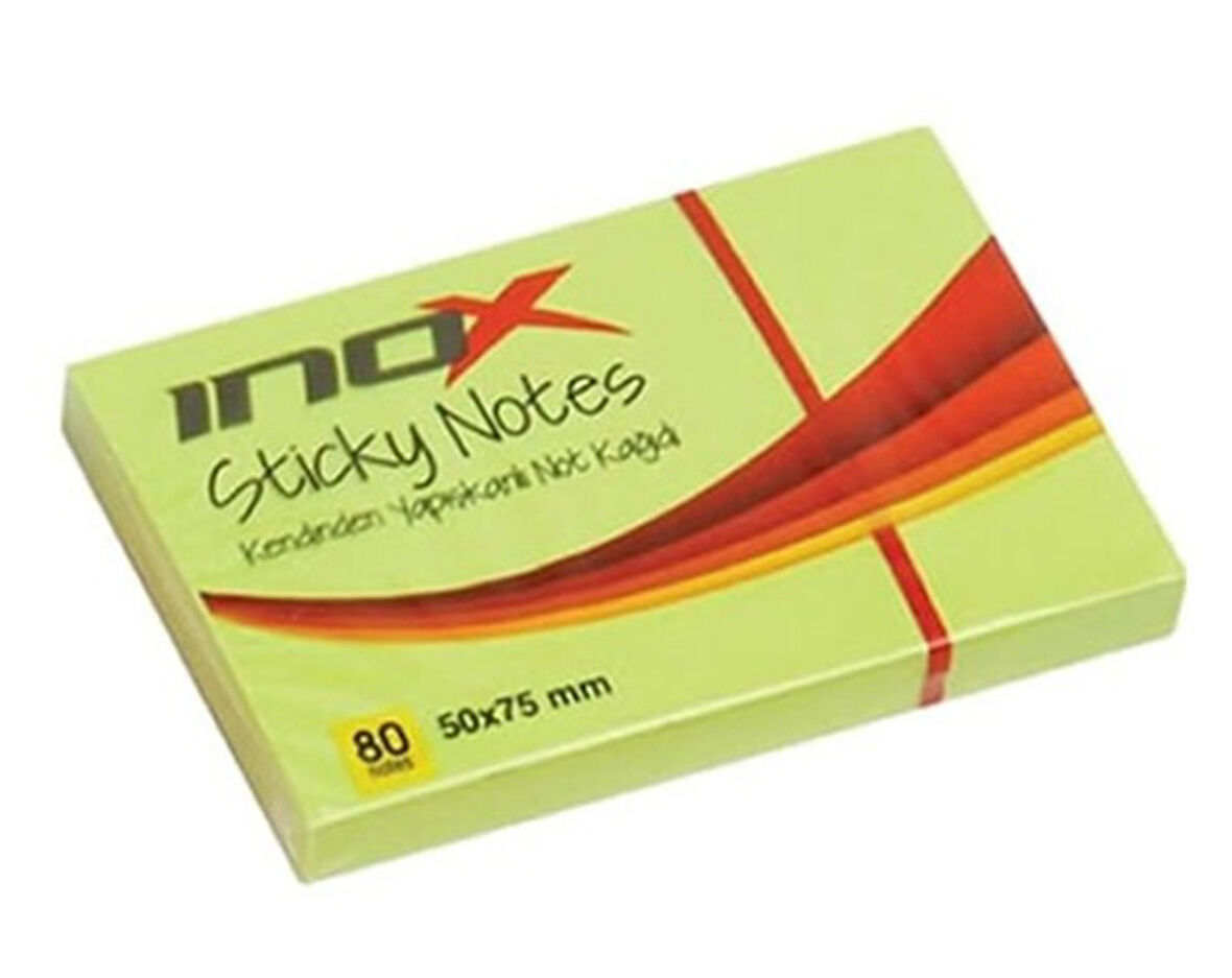 Postit 80 Yaprak 50X75mm Yapışkanlı Not Kağıdı Yeşil - 3 adet