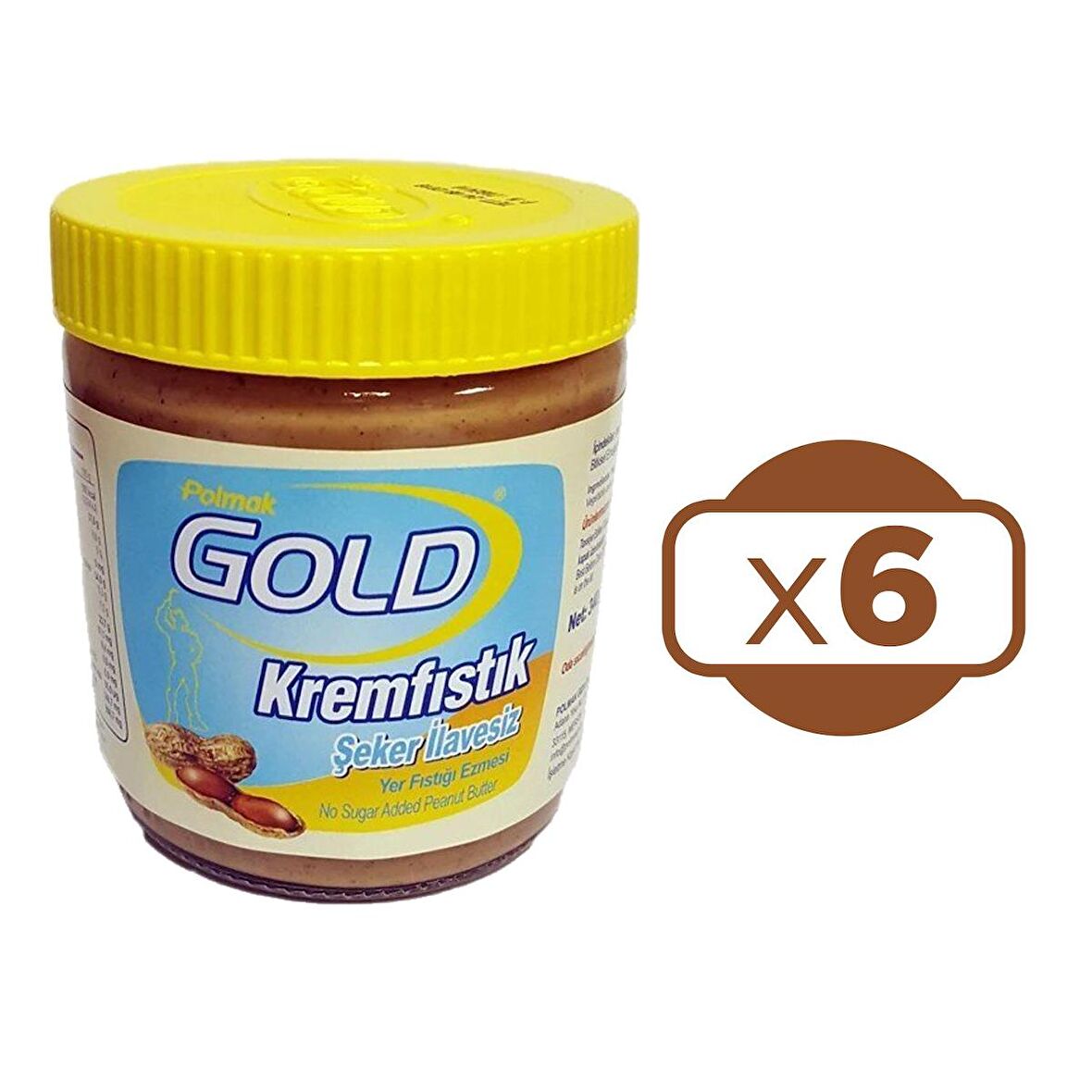 Gold Fıstık Ezmesi Şeker İlavesiz 340 gr x 6 Adet