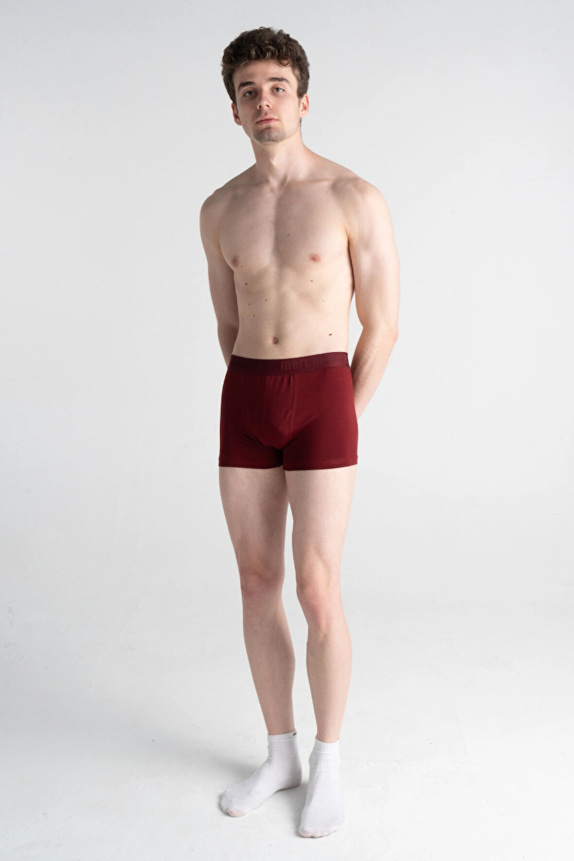 Erkek Çok Renkli 3'lü Likralı Pamuklu Boxer (BORDO SİYAH KARMAŞIK)
