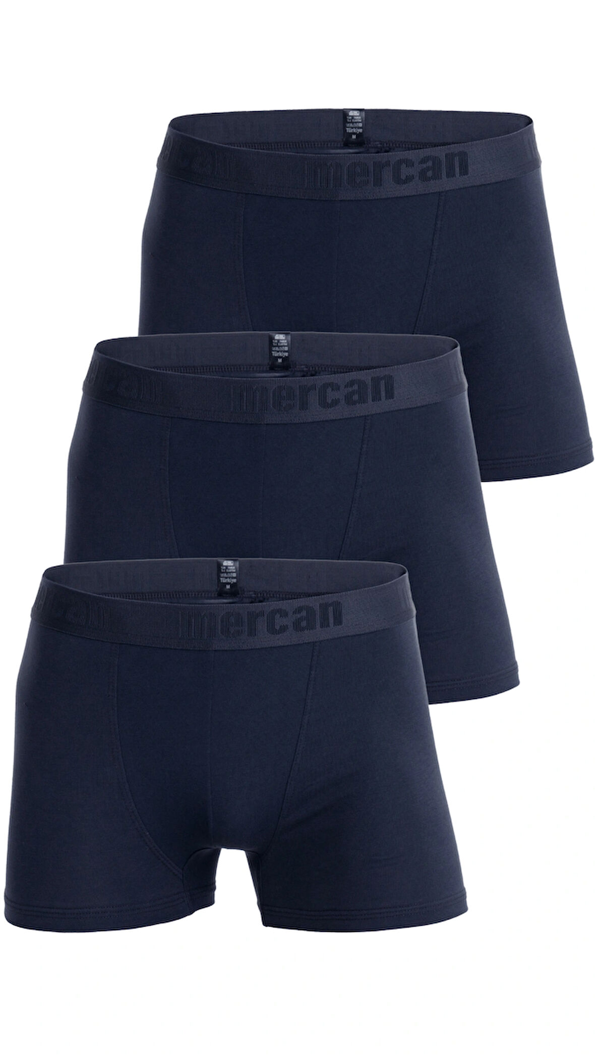 Pamuklu Likralı Premium Esnek Kumaş 3'lü Lacivert Erkek Boxer