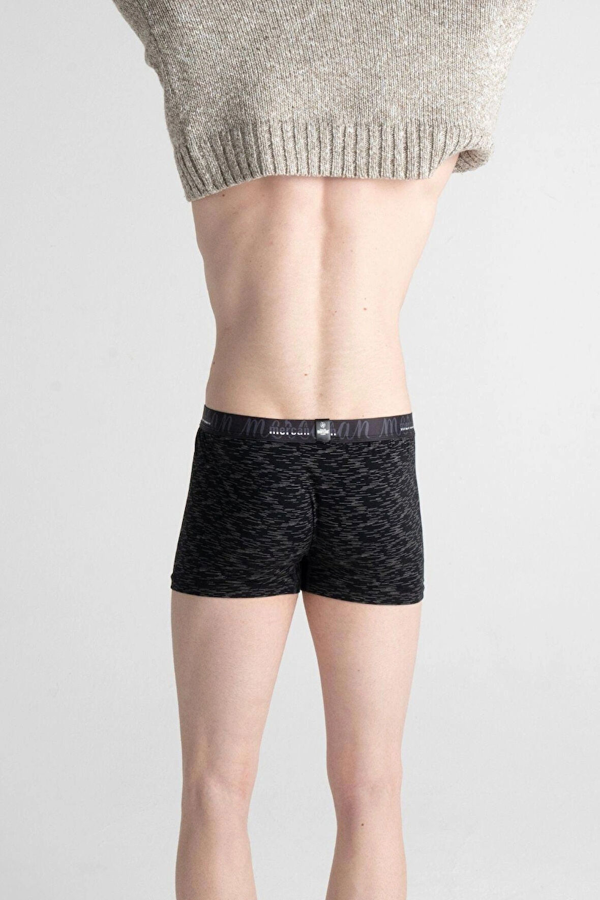 Erkek Pamuklu Esnek Likralı Baskılı Boxer - (UZAY DESENLİ)