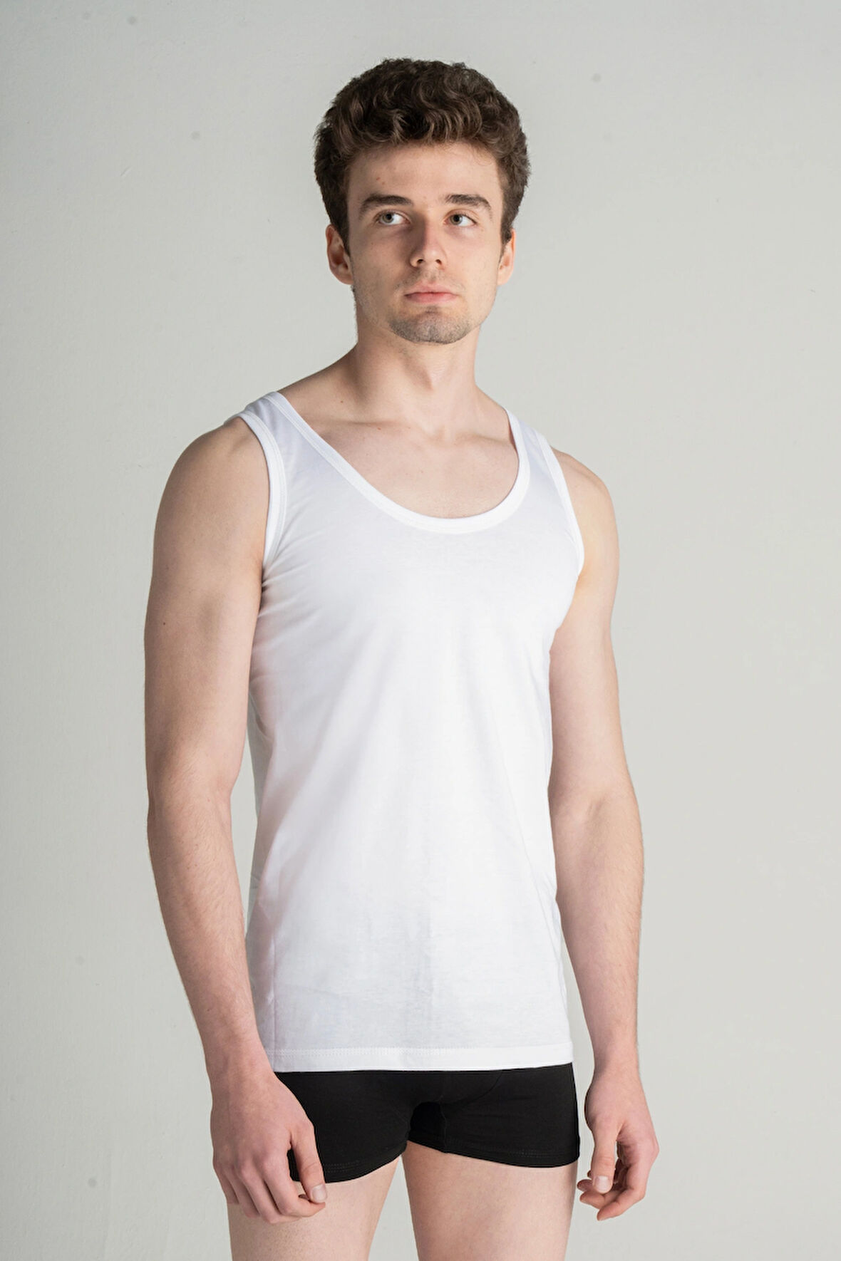 Erkek Beyaz %100 Pamuklu Penye Askılı Atlet