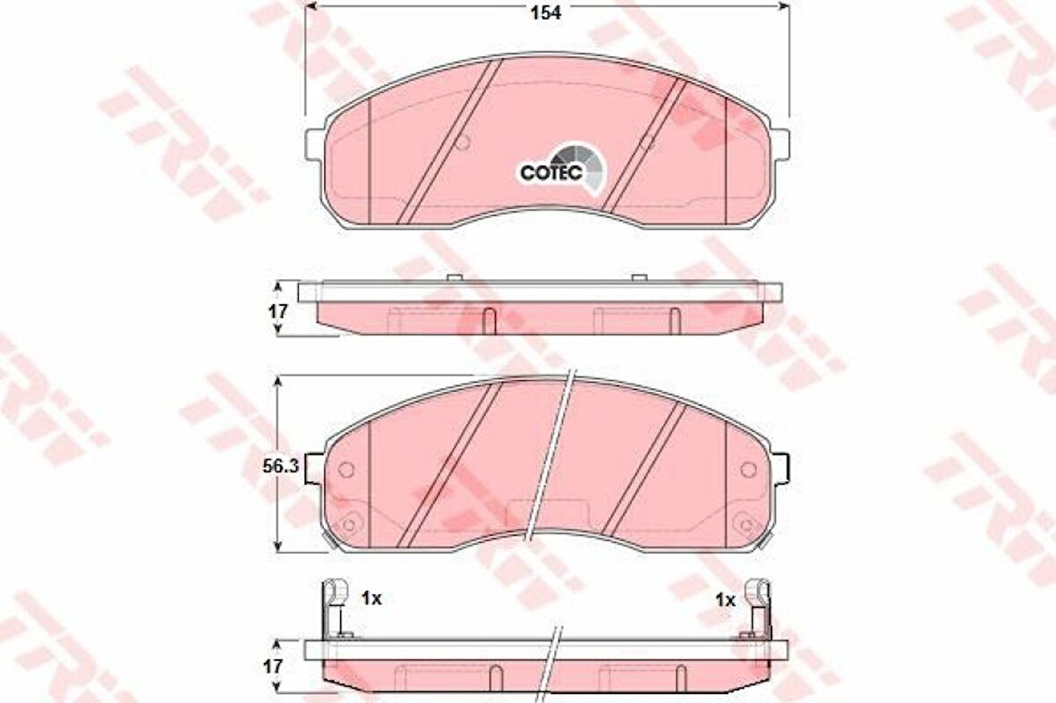 Kia Ticarı On Fren Balatası Kia Bongo K2500 K2700 2004-> K2900 2008-> Pregio 00-05 Carnıval 01-05 - Trw Gdb3301