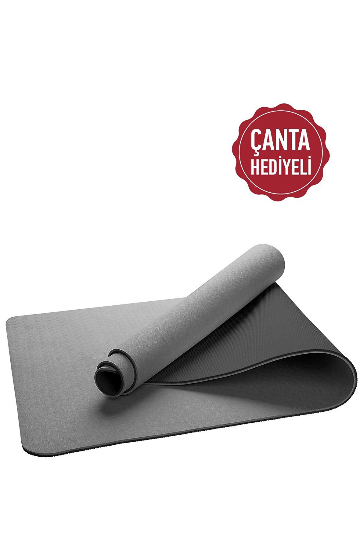 Gymo Ekolojik 6mm TPE Yoga Matı Pilates Minderi Gri