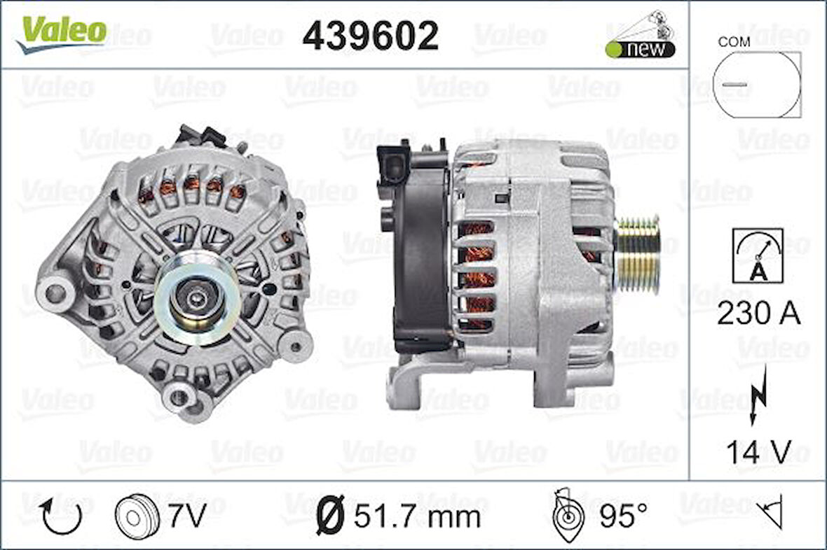 Bmw Alternator Sarj Dinamosu 230 A 14 V Bmw X5 E70 06>10 - Valeo 439602
