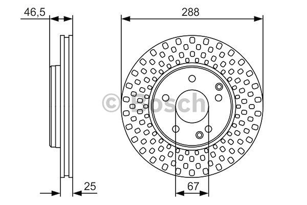 Mercedes Fren Diski On W203 00>07 Cl203 03>08 C209 02>09 W210 96>02 R170 96>04 - Bosch 0986479r69