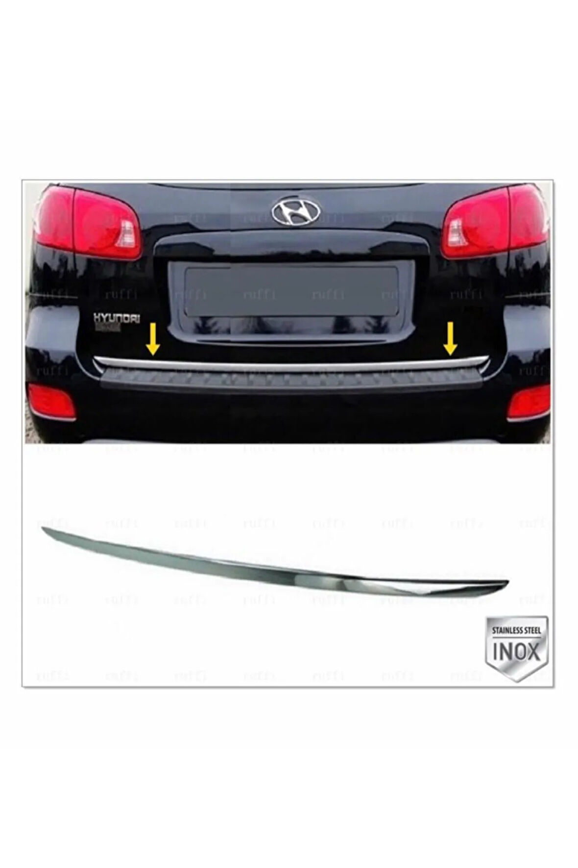 Hyundai Santa Fe Krom Bagaj Alt Çıtası 2006-2012 Arası P. Çelik