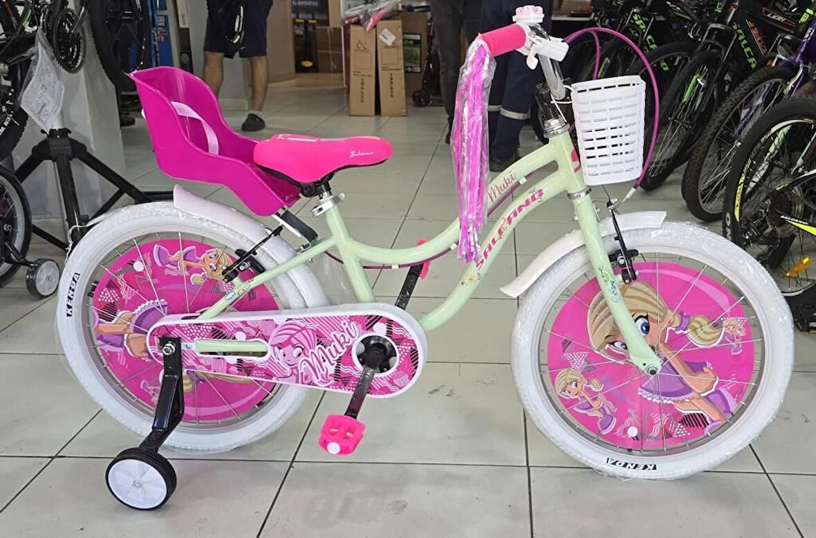 Salcano Muki 16 Jant Kız Çocuk Bisikleti Mint Yeşil Pembe