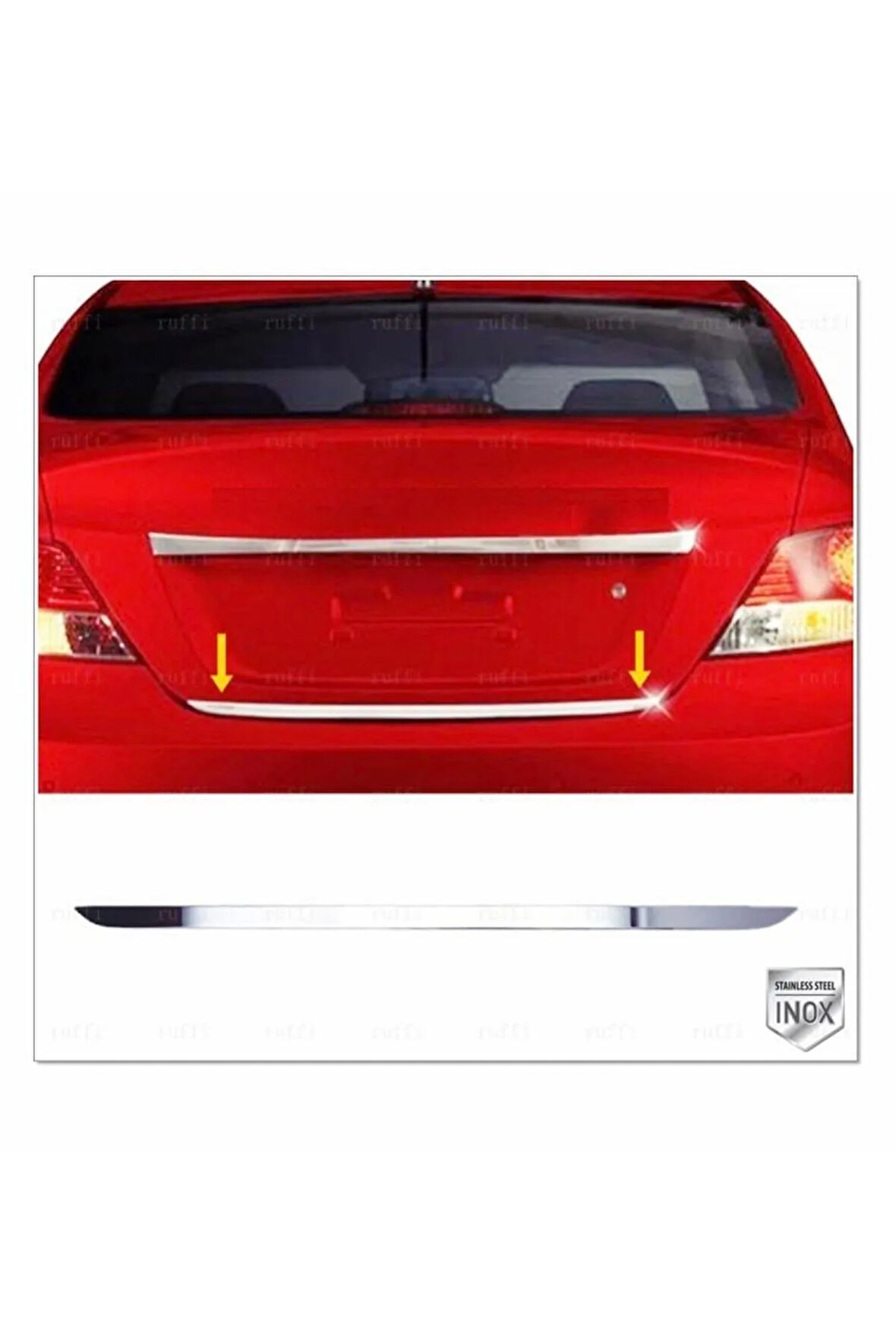 Hyundai Accent Blue Krom Bagaj Alt Çıtası 2011 Üzeri P. Çelik