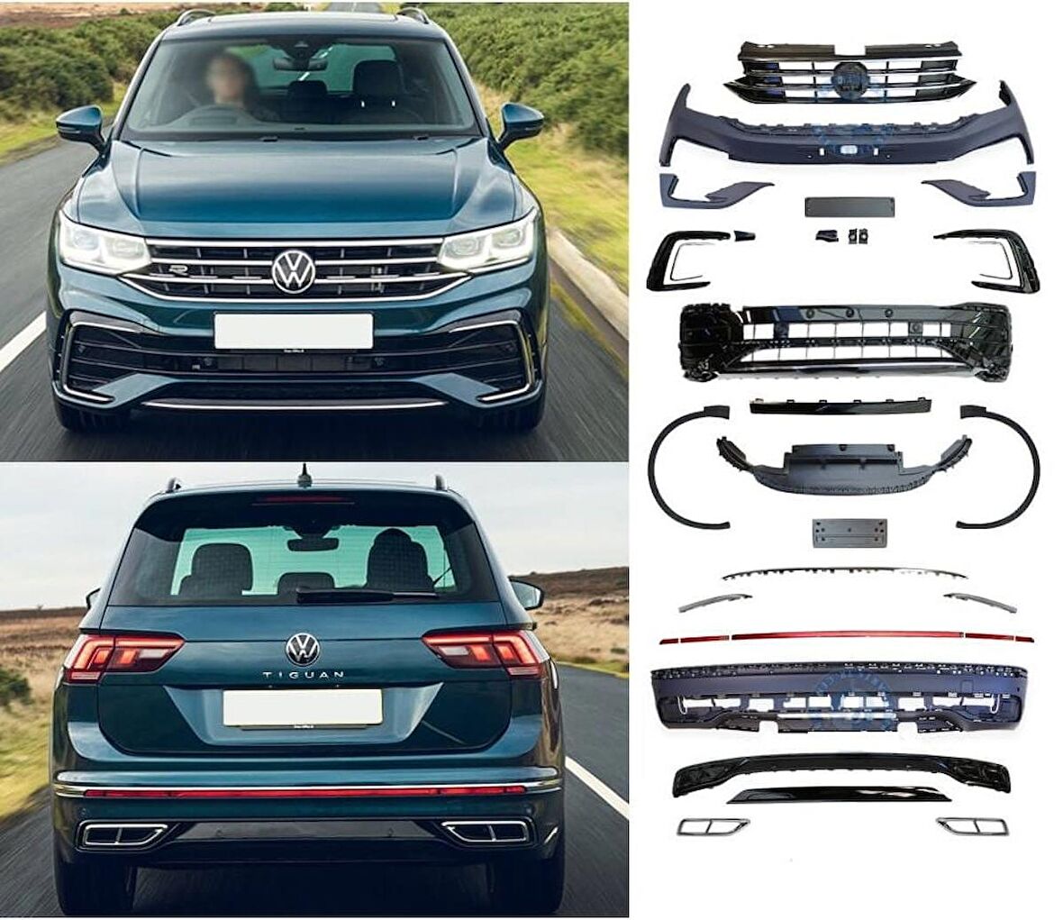 Vw tiguan body kit tampon seti R-line komple 2022+