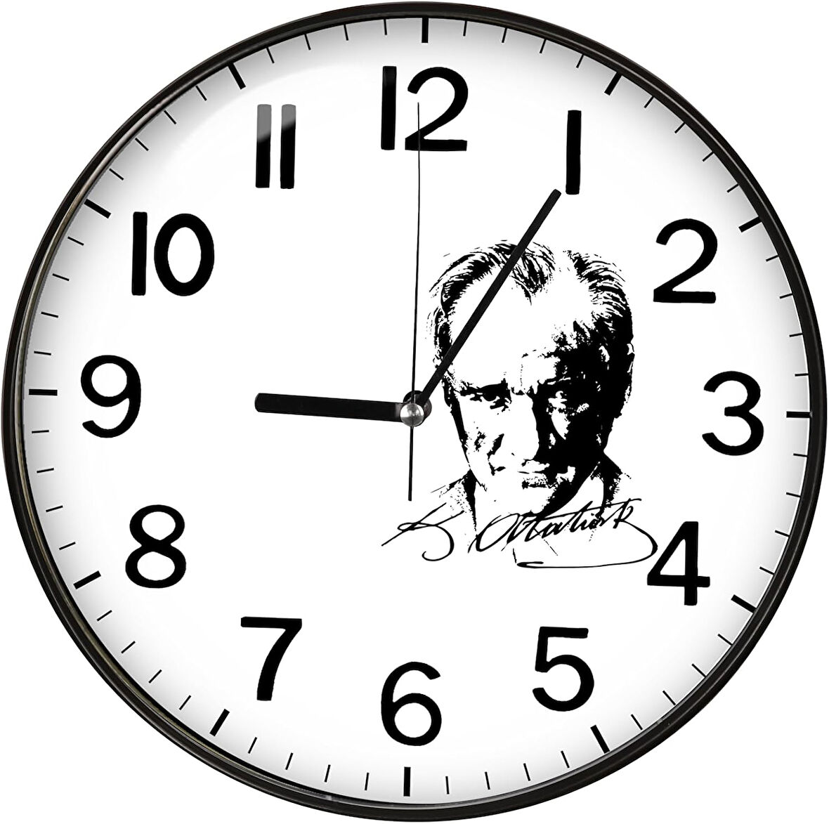 Atatürk Duvar Saati 29 Cm Slim Kasa