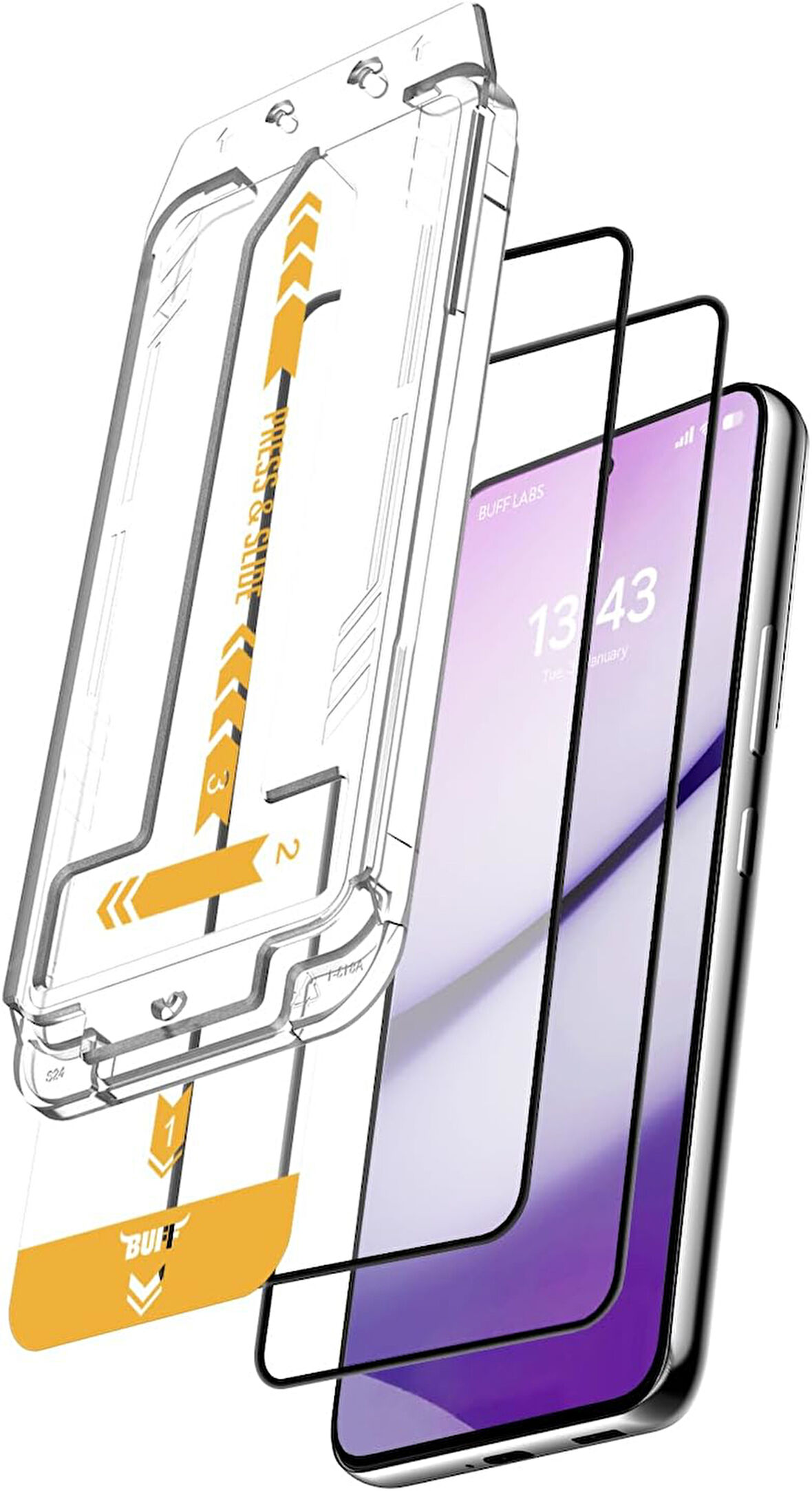 Menashop MetraShop Galaxy S25 Serisi ile Uyumlu 5D EasyFit 2 Adet Kolay Uygulama Aparatlı Ekran Koruyucu Temperli Cam (Galaxy S25 Plus / S24 Plus)