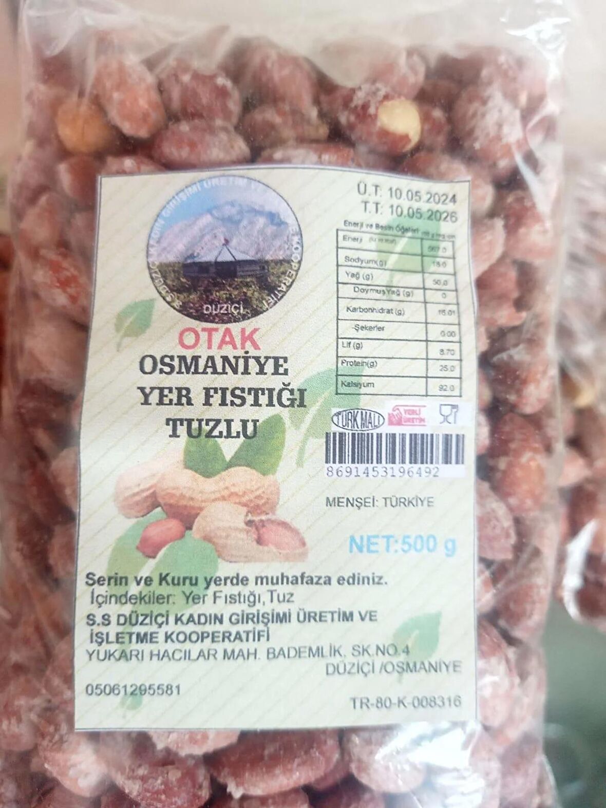 YERFISTIĞI TUZLU 500 GR