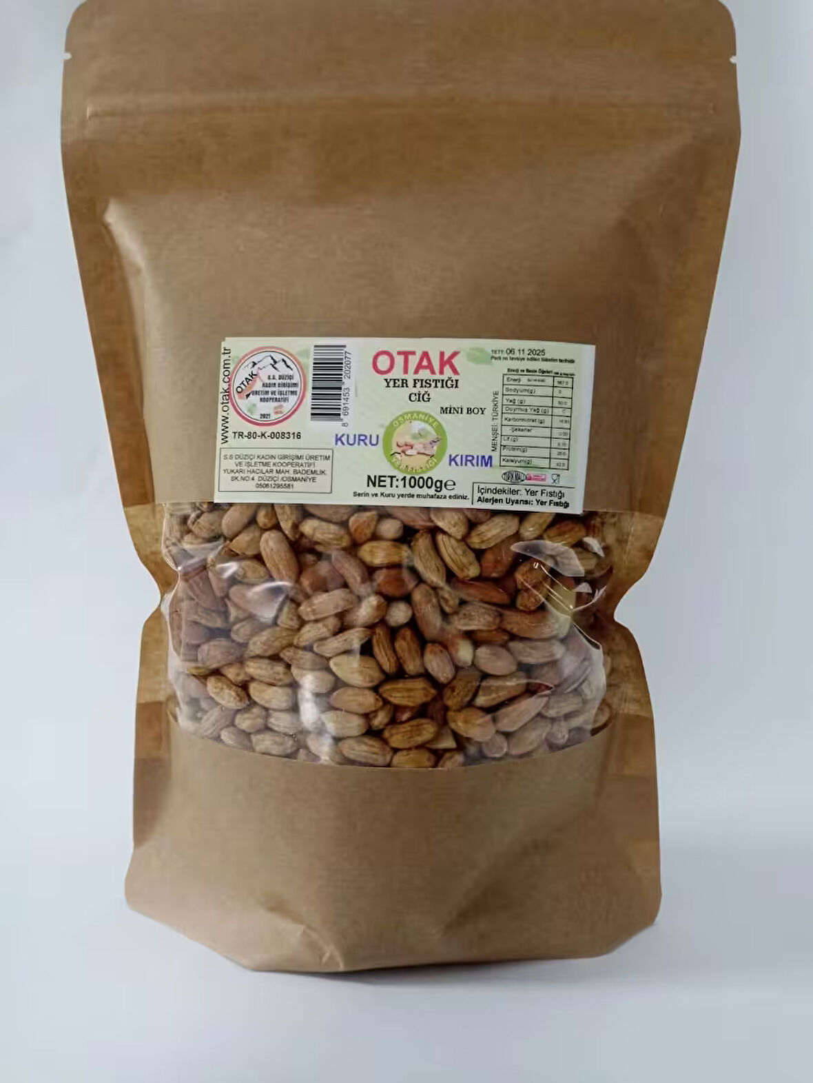 Otak Yer Fıstığı Çiğ Mini 1kg Abidiçi