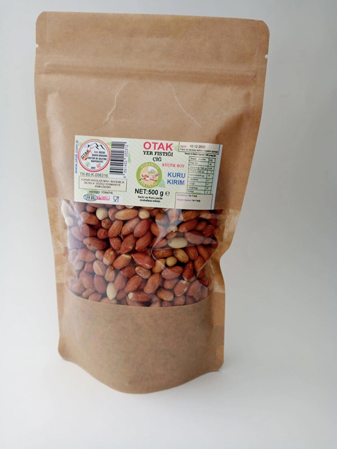 Otak Yer Fıstığı Çiğ (Küçük Boy) 500g