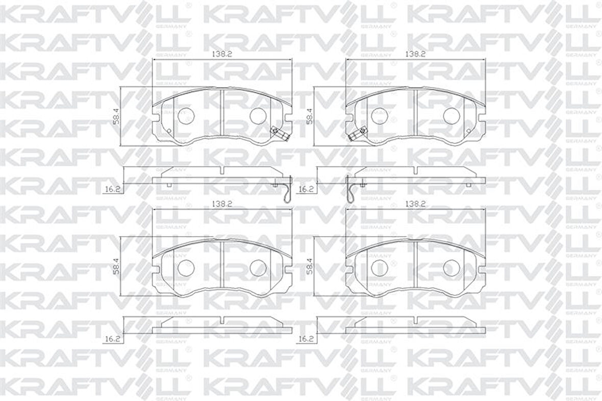 Opel On Fren Balatası Frontera 95 98 - Kraftvoll 07010456