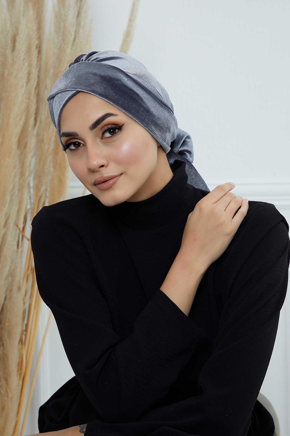 Kuşaklı Kadife Bone,B-31K